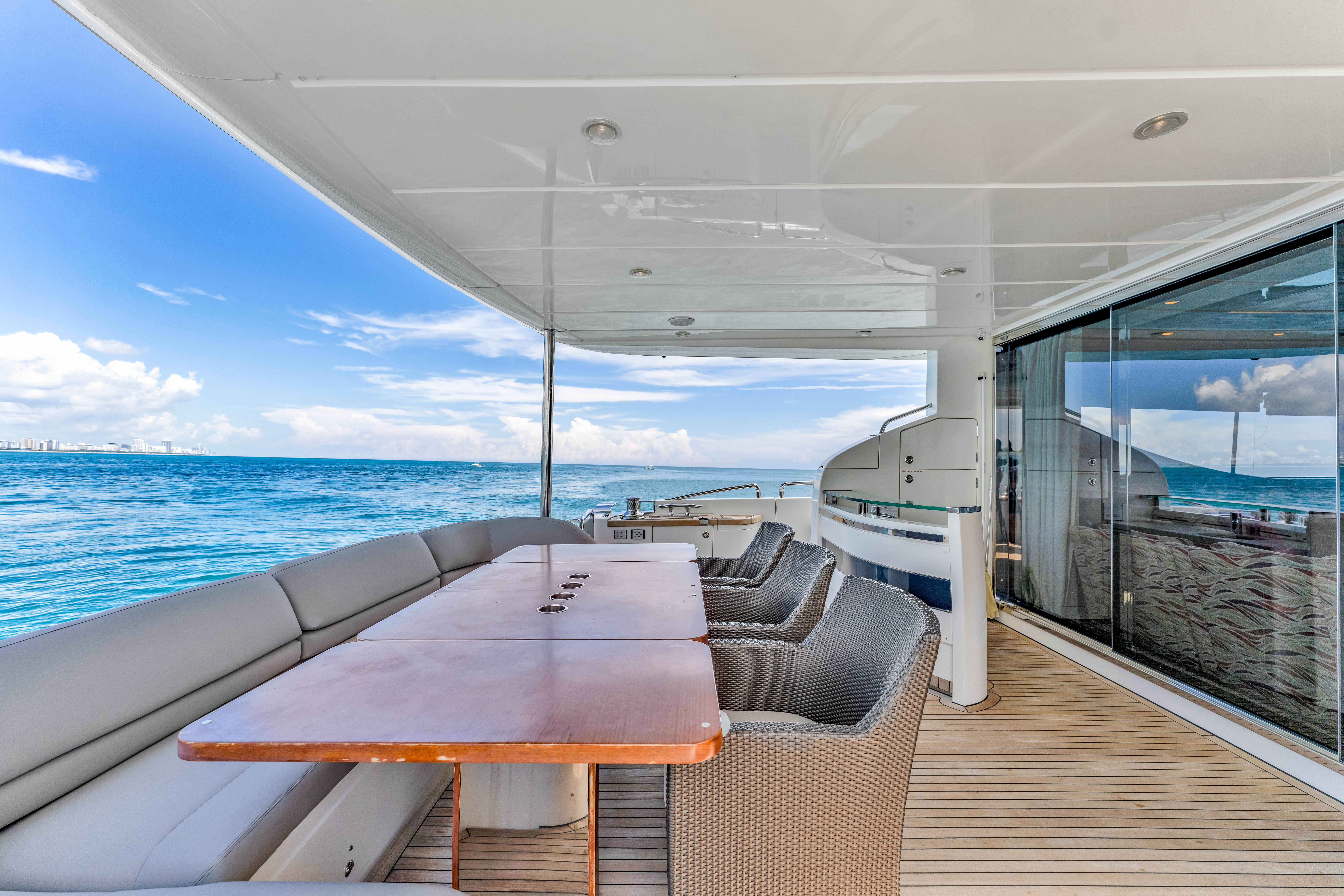 88ft Princess yacht rental Miami - galley kitchen for catered yacht events