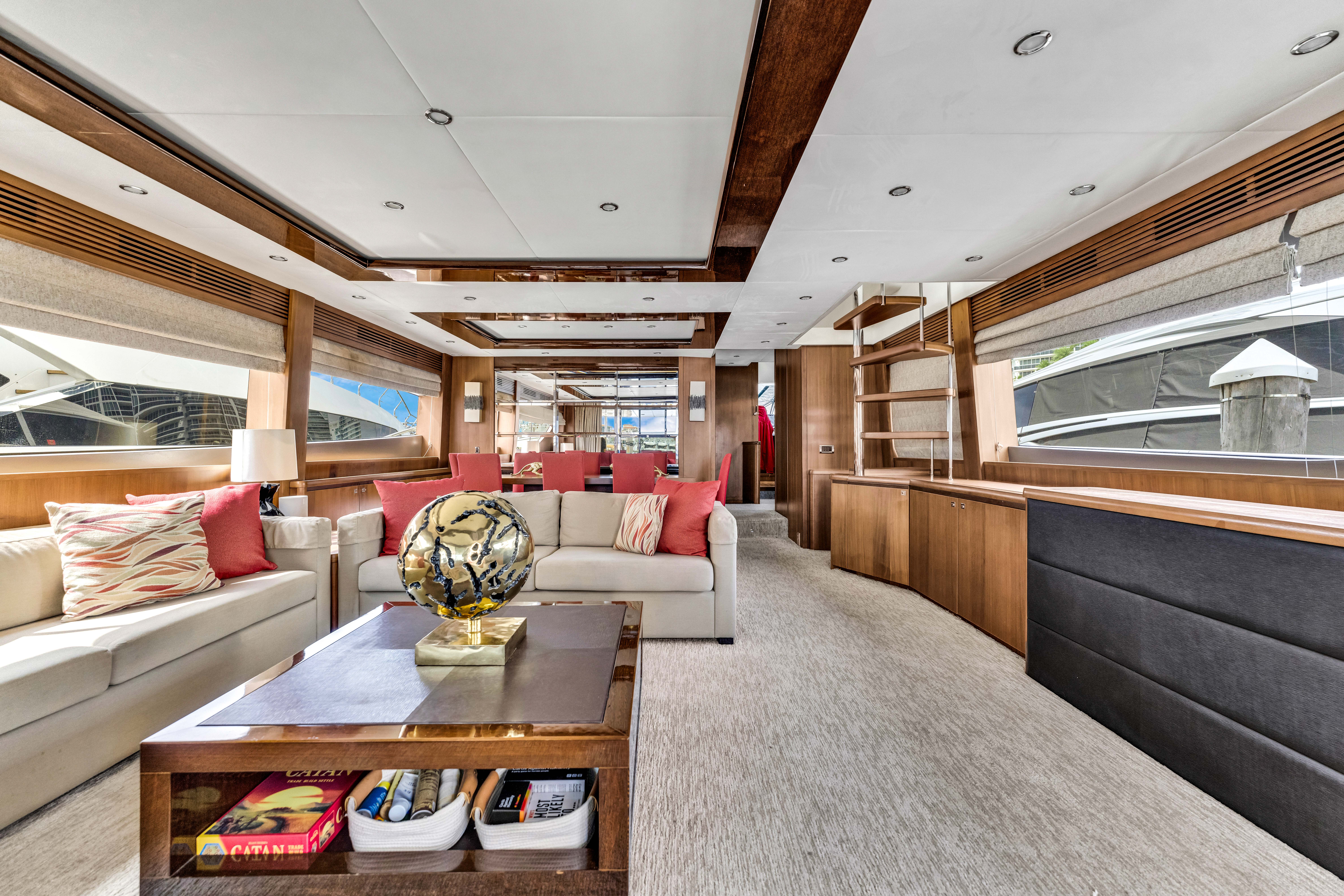 88ft Princess yacht rental Miami - stern swim platform with water access for snorkeling