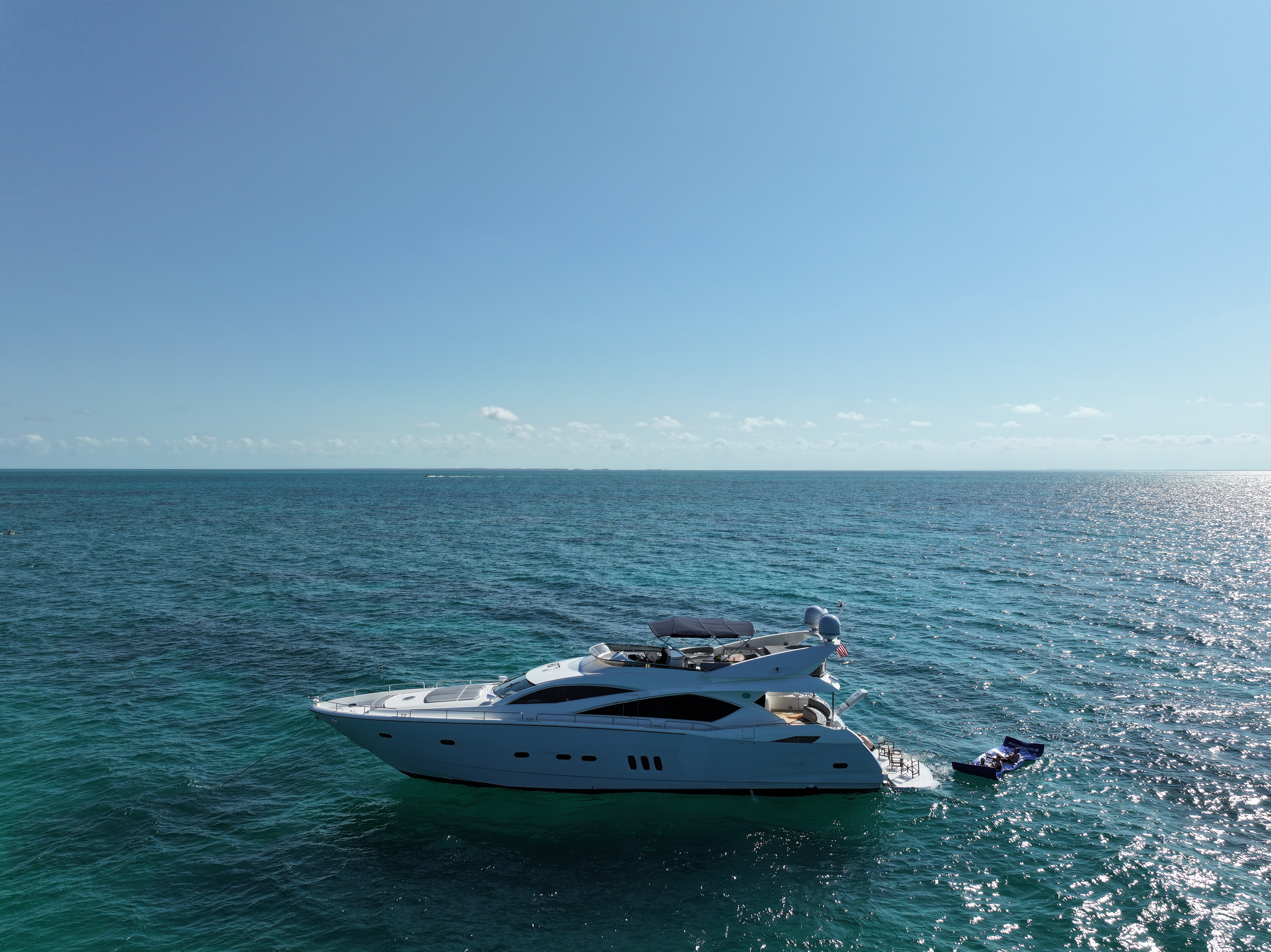 90ft Sunseeker DP luxury yacht charter Miami - exterior view perfect for parties and celebrations