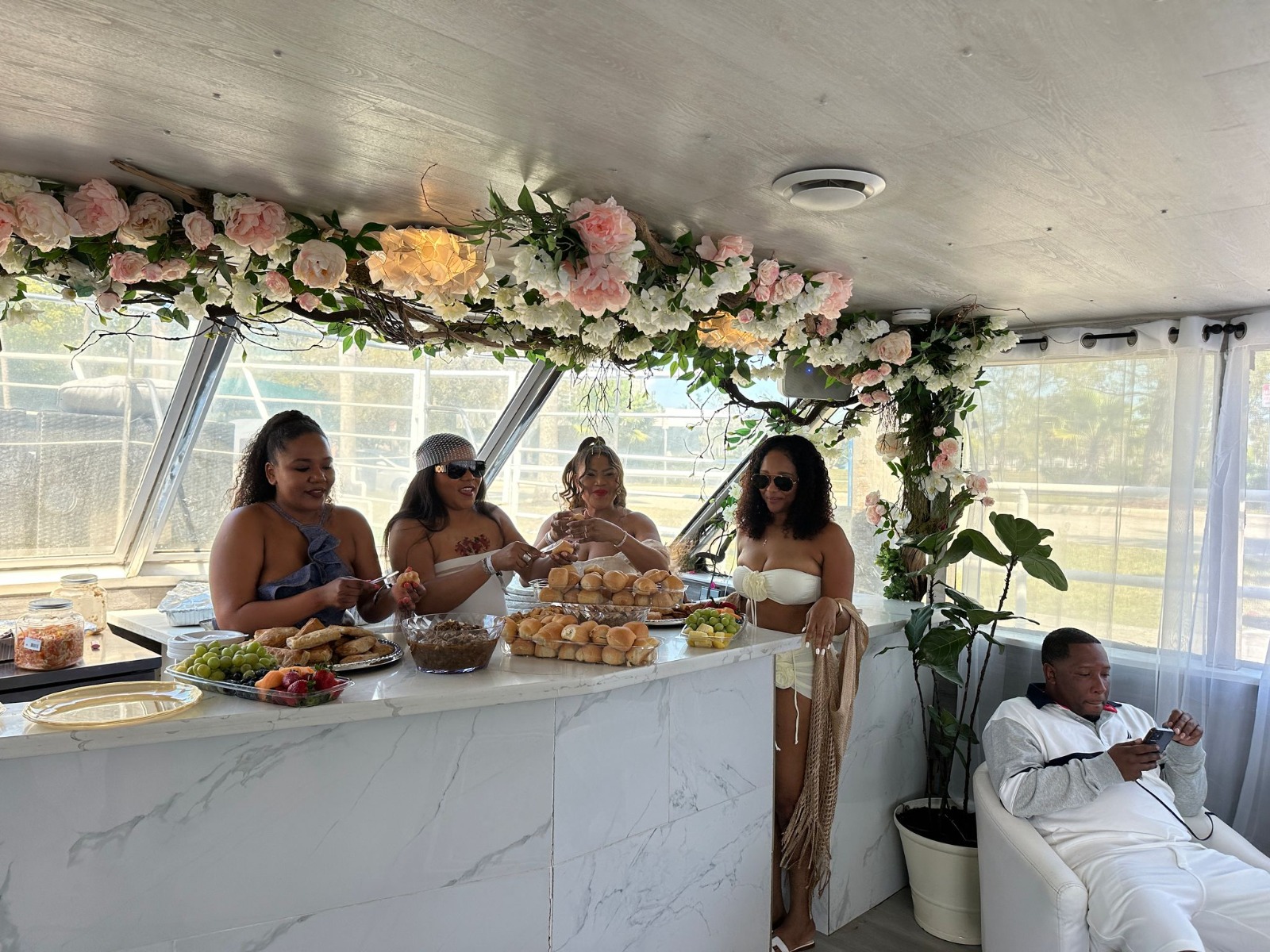 75ft Celeb yacht rental Miami - galley kitchen for catered yacht events