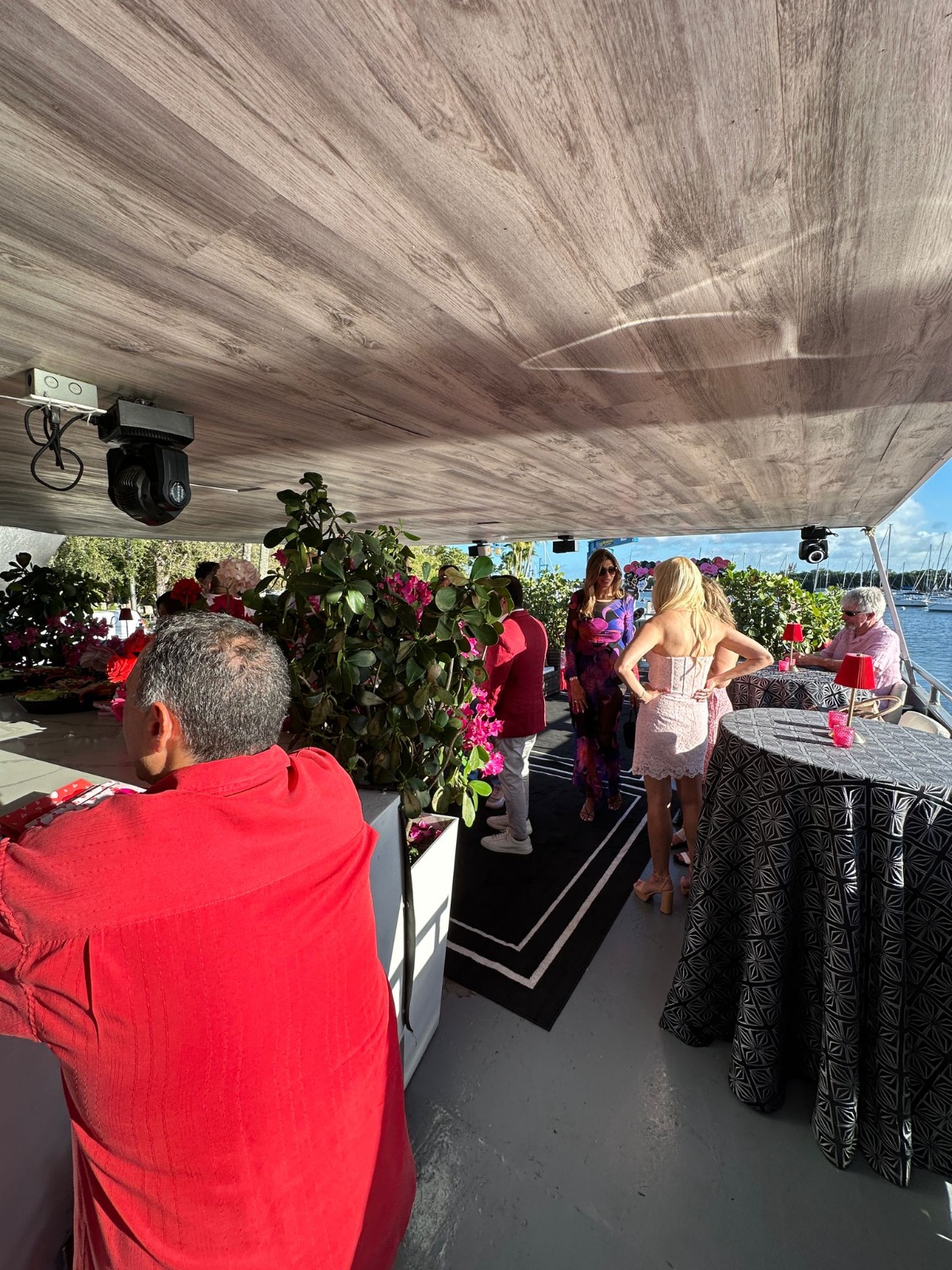 75ft Celeb yacht rental Miami - bow seating area perfect for sunbathing and relaxation