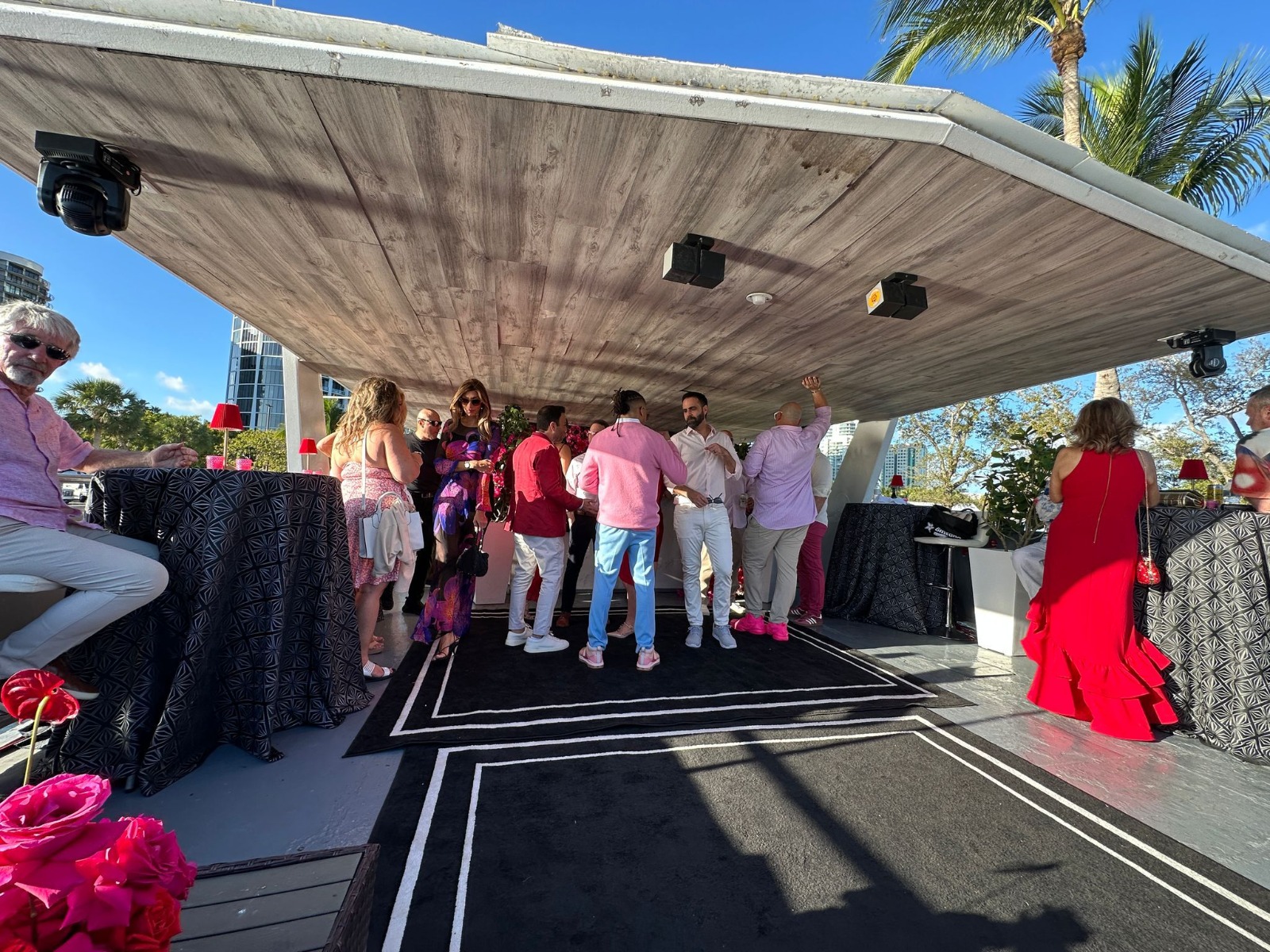75ft Celeb yacht rental Miami - spacious deck area ideal for sunset cruises and bachelorette parties
