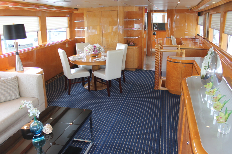 80ft Sol yacht rental Miami - galley kitchen for catered yacht events