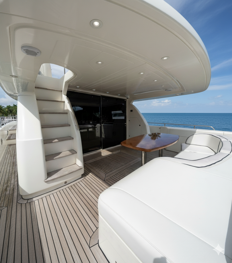 80ft Uniesse L yacht rental Miami - navigation bridge and helm station
