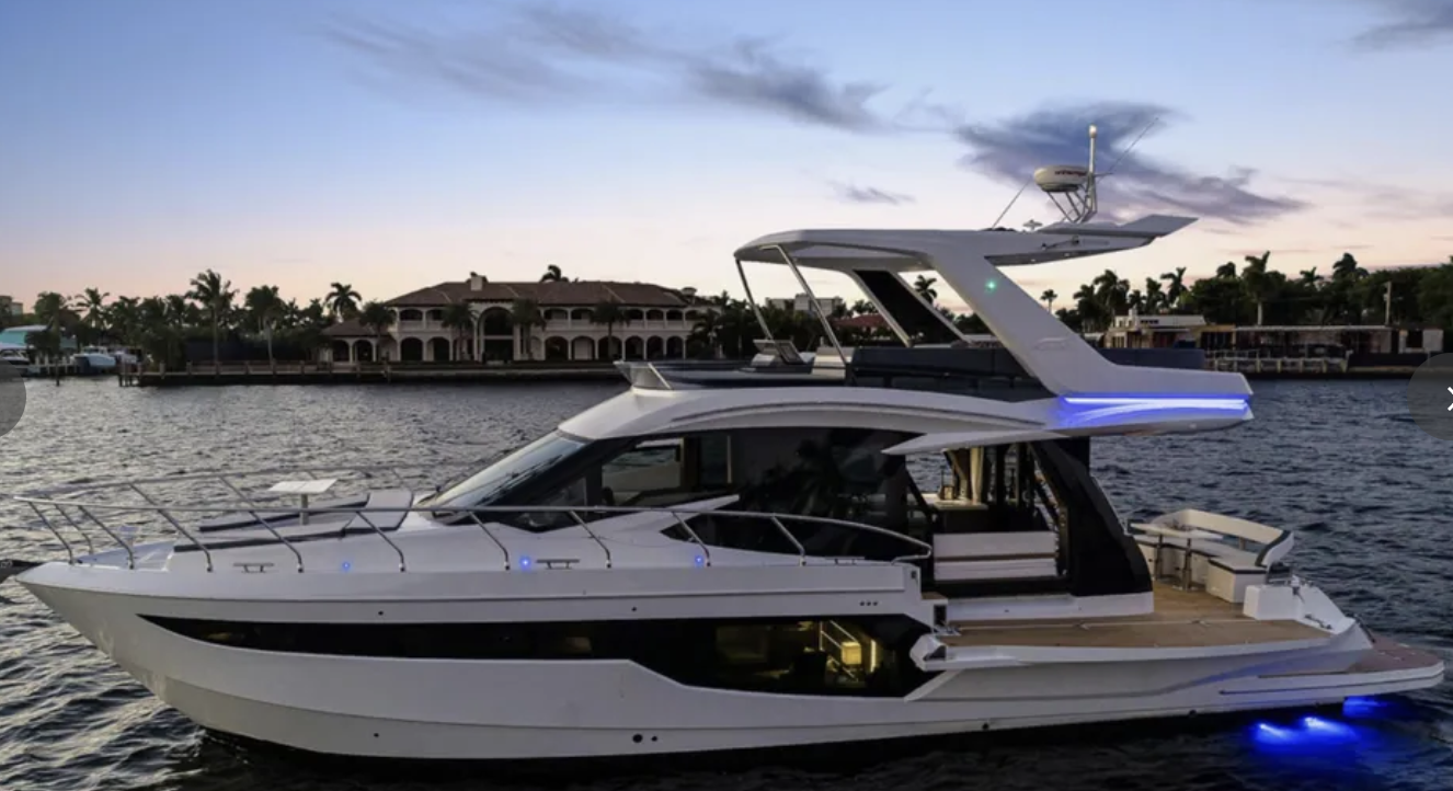 53ft Galeon Fly (2024) luxury yacht charter Miami - exterior view perfect for parties and celebrations