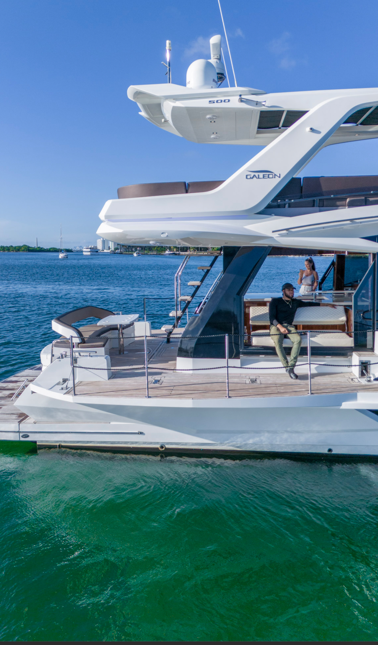 53ft Galeon Fly (2024) yacht rental Miami - galley kitchen for catered yacht events