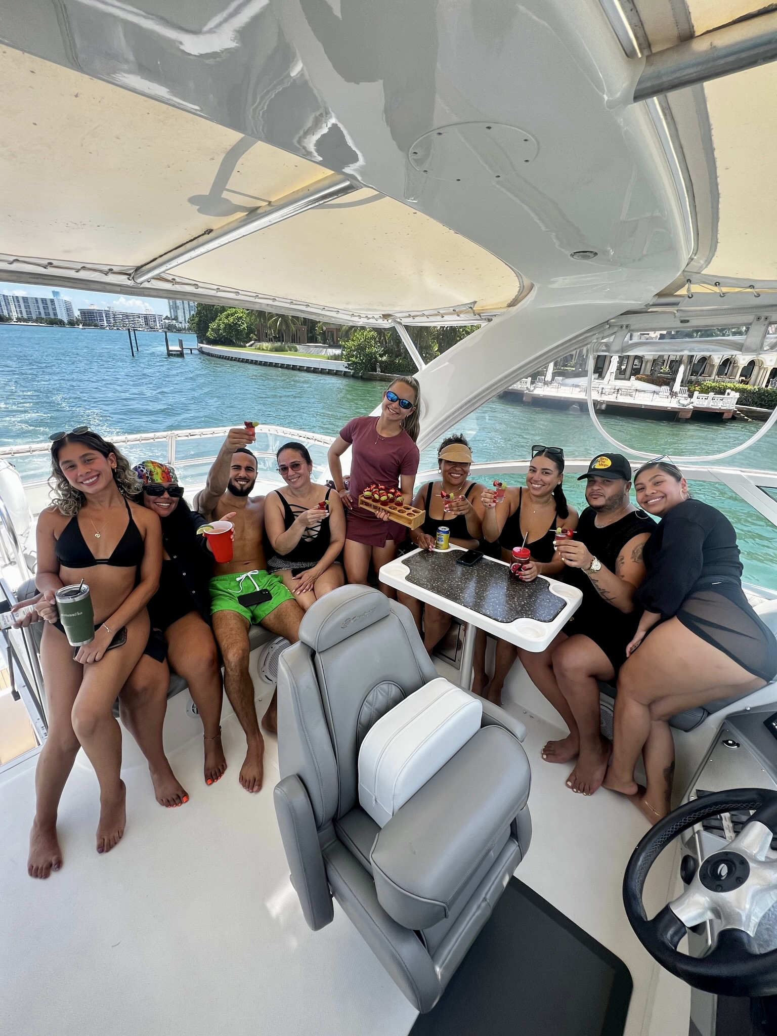 50ft Cruiser Sport Fly yacht rental Miami - galley kitchen for catered yacht events