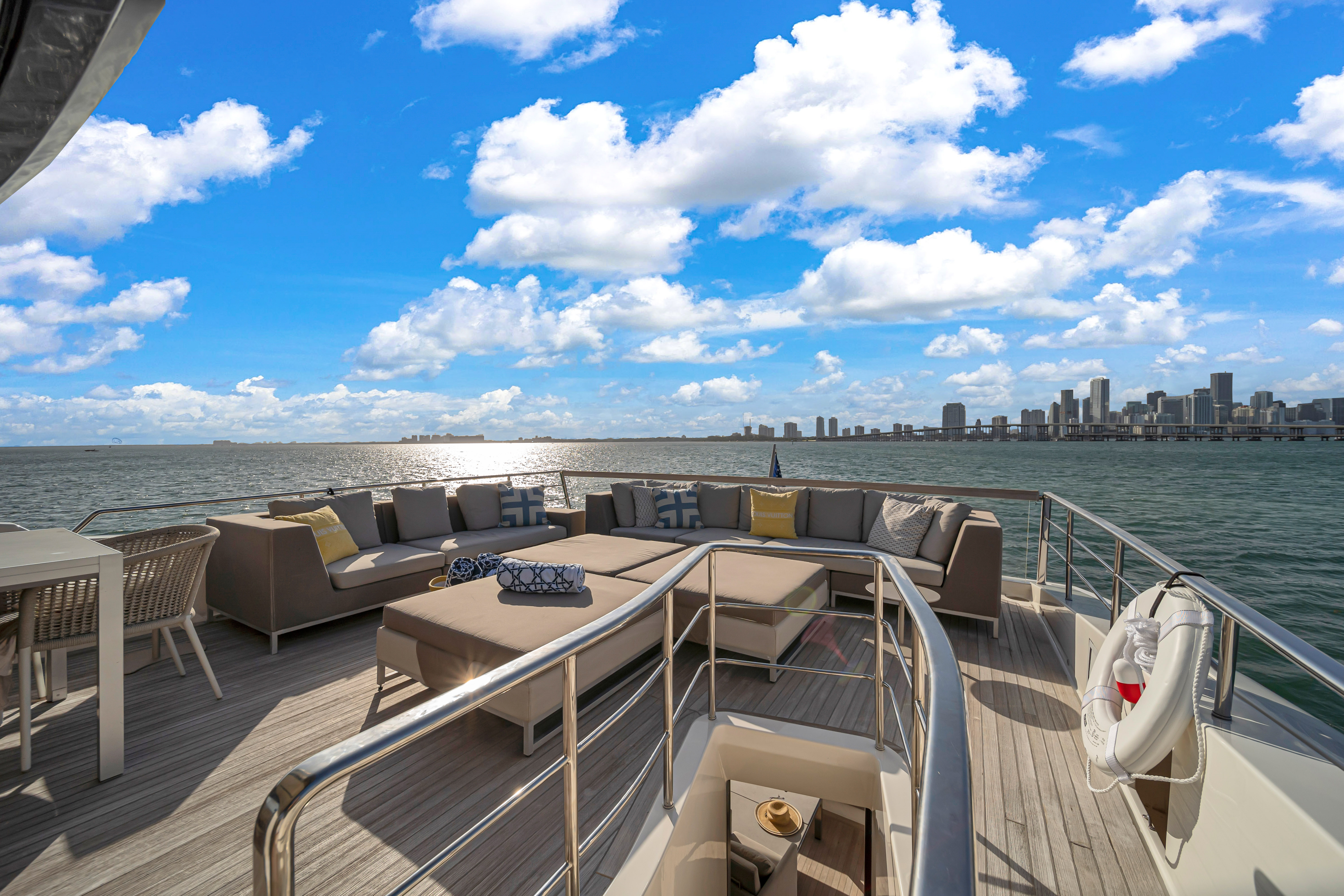 97ft San Lorenzo yacht rental Miami - premium amenities and entertainment system