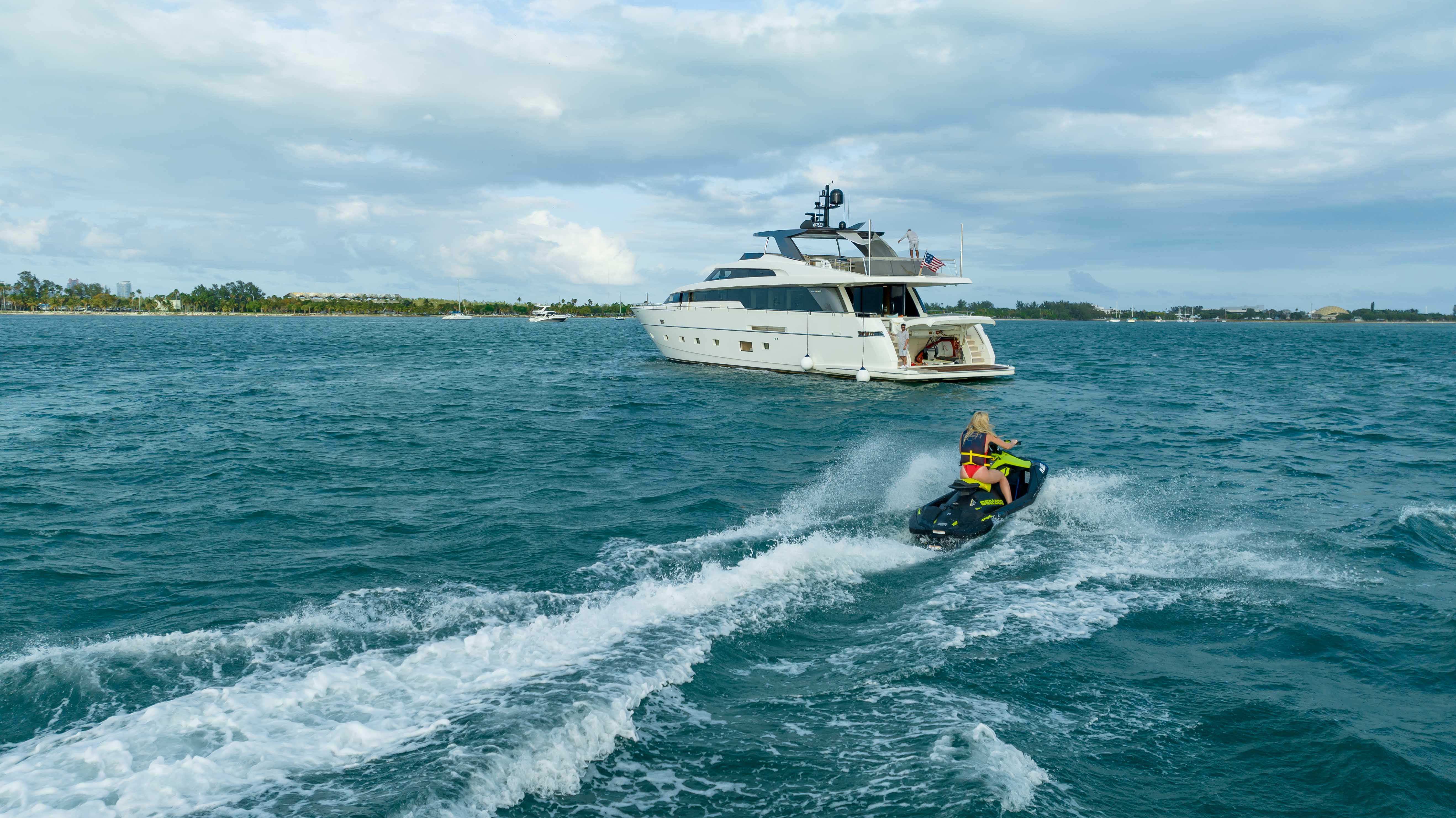 97ft San Lorenzo yacht rental Miami - galley kitchen for catered yacht events