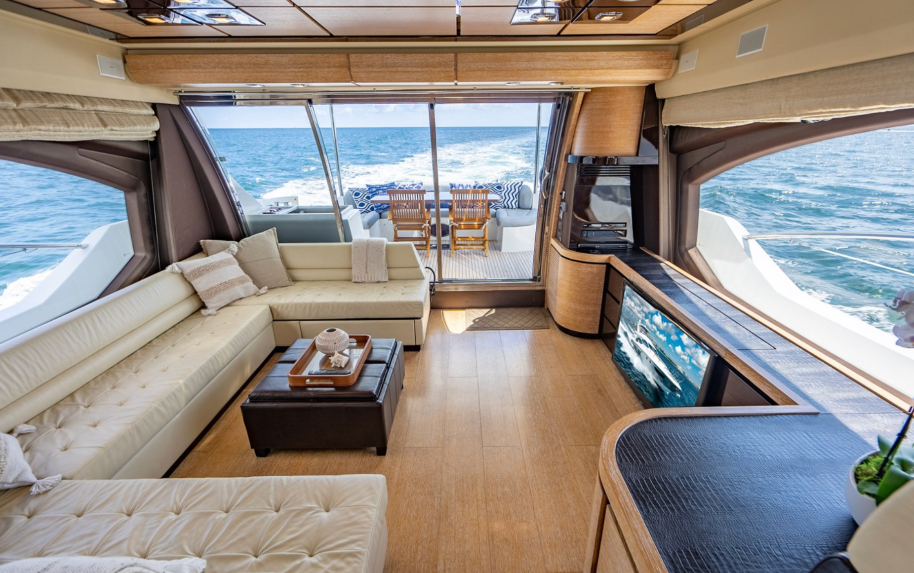 70ft Azimut DLT yacht rental Miami - galley kitchen for catered yacht events