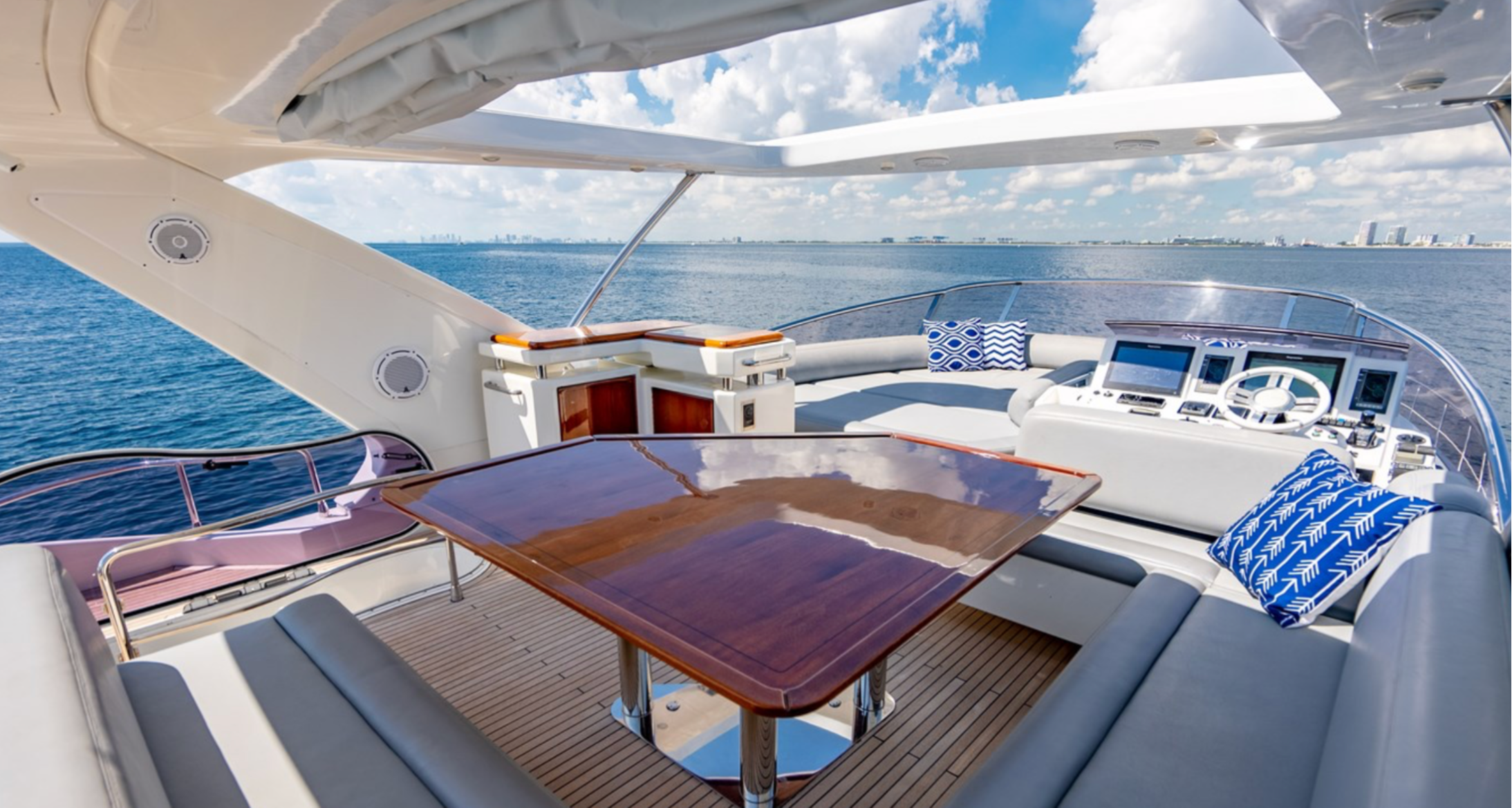 70ft Azimut DLT yacht rental Miami - galley kitchen for catered yacht events