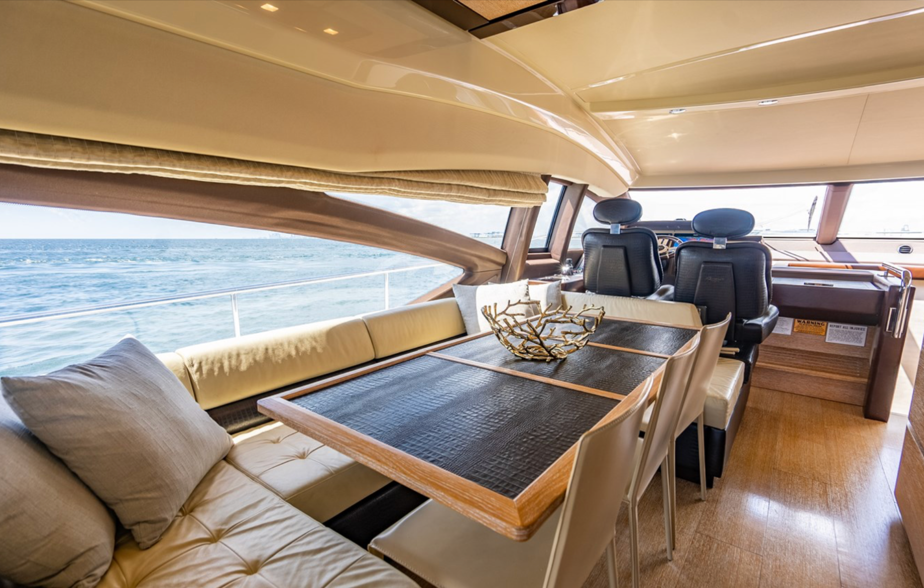 70ft Azimut DLT yacht rental Miami - navigation bridge and helm station
