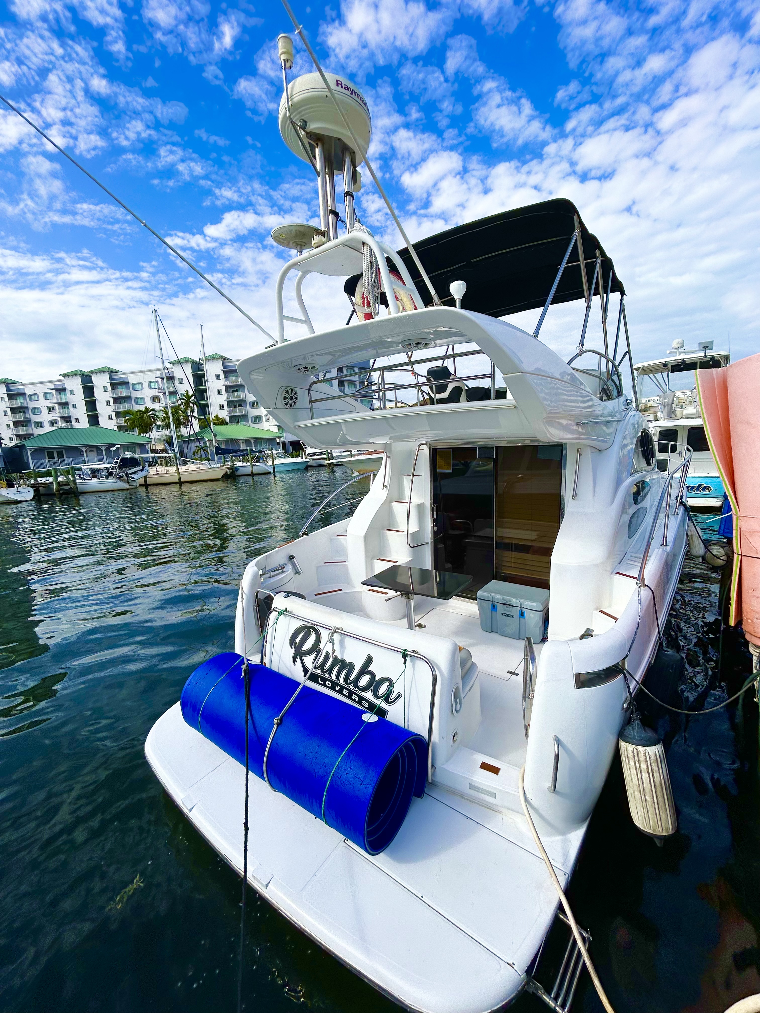 45ft Azimut D yacht rental Miami - spacious deck area ideal for sunset cruises and bachelorette parties