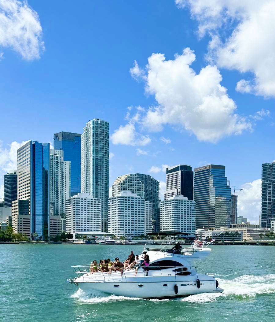 45ft Azimut D yacht rental Miami - elegant interior salon for corporate events and private gatherings
