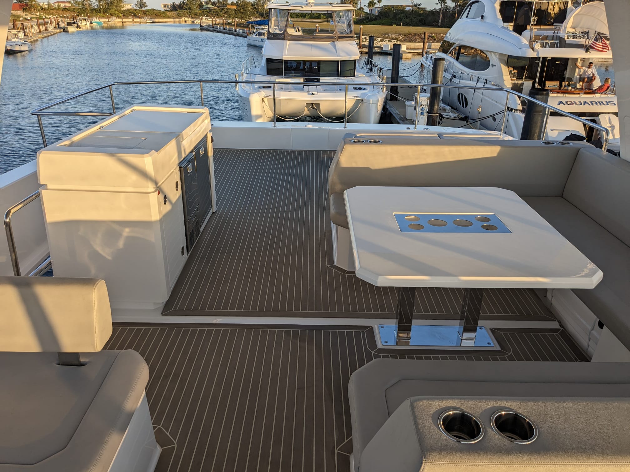 53ft Leopard (2023) yacht rental Miami - bow seating area perfect for sunbathing and relaxation