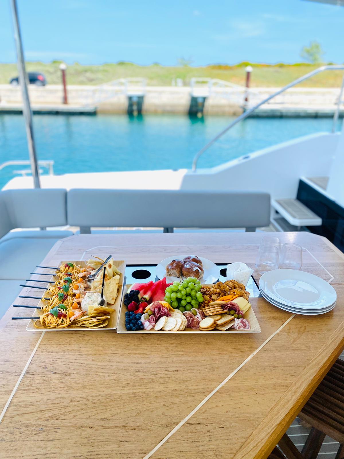 53ft Leopard (2023) yacht rental Miami - galley kitchen for catered yacht events