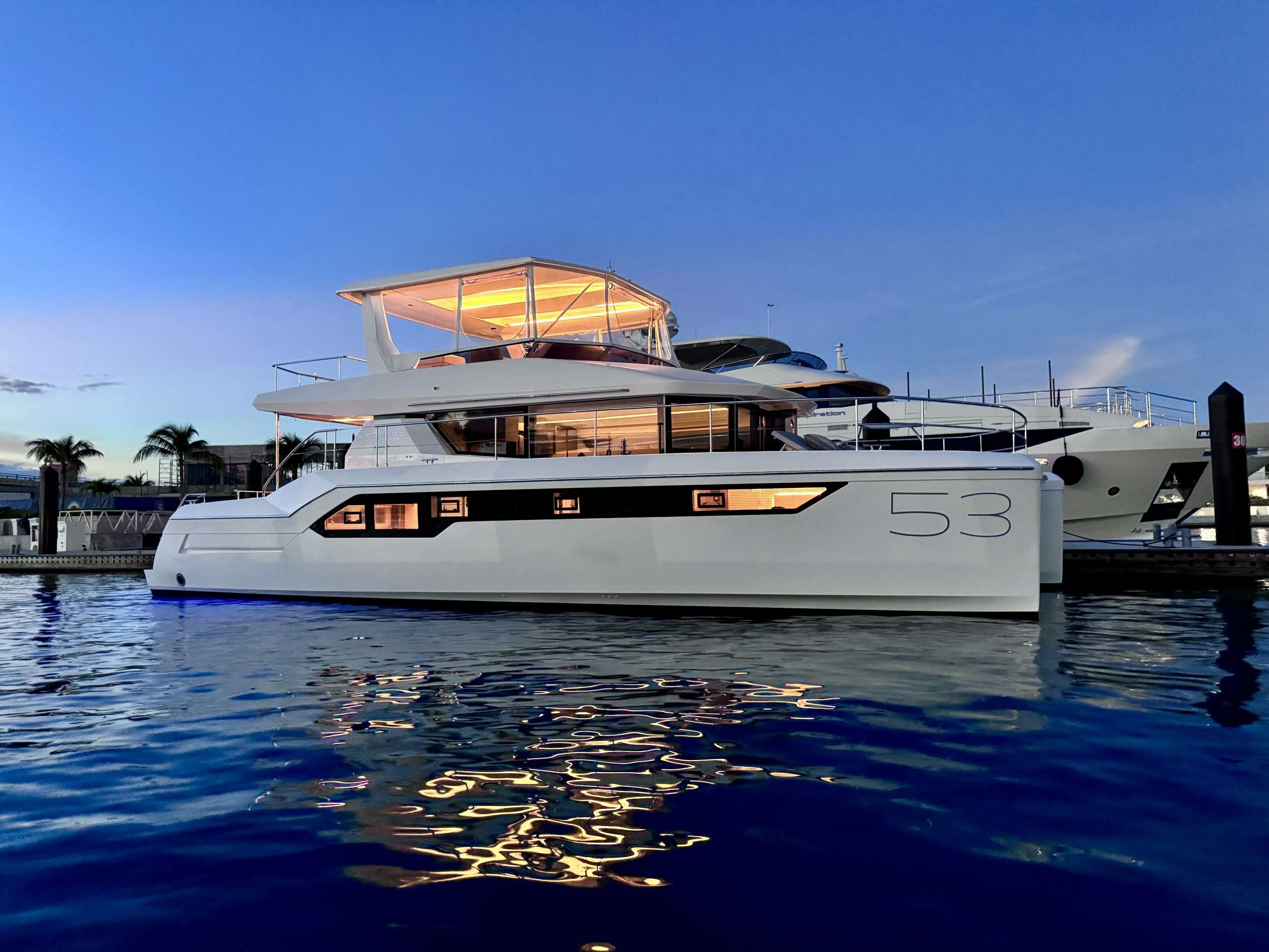 53ft Leopard (2023) yacht rental Miami - spacious deck area ideal for sunset cruises and bachelorette parties