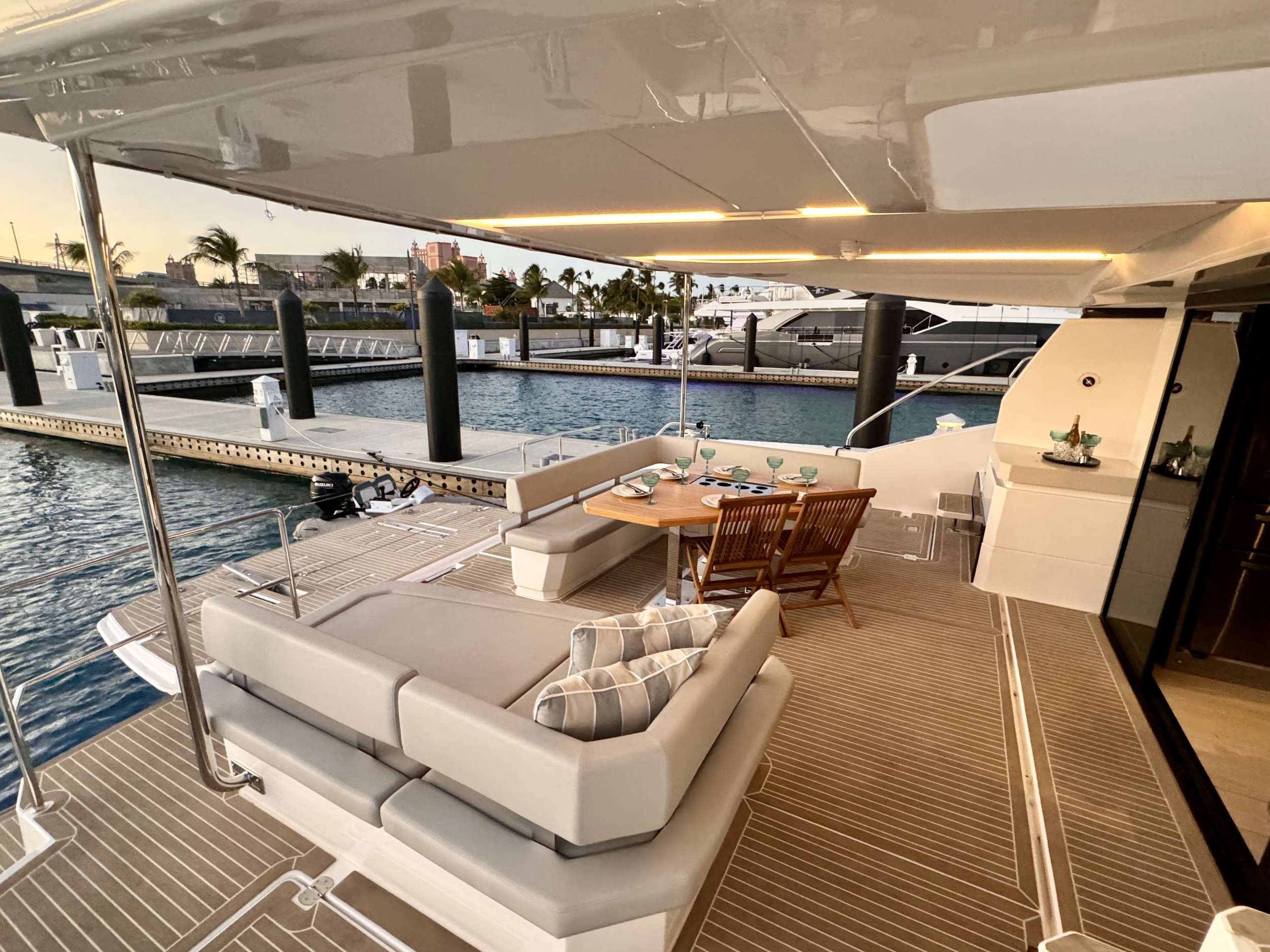 53ft Leopard (2023) yacht rental Miami - galley kitchen for catered yacht events