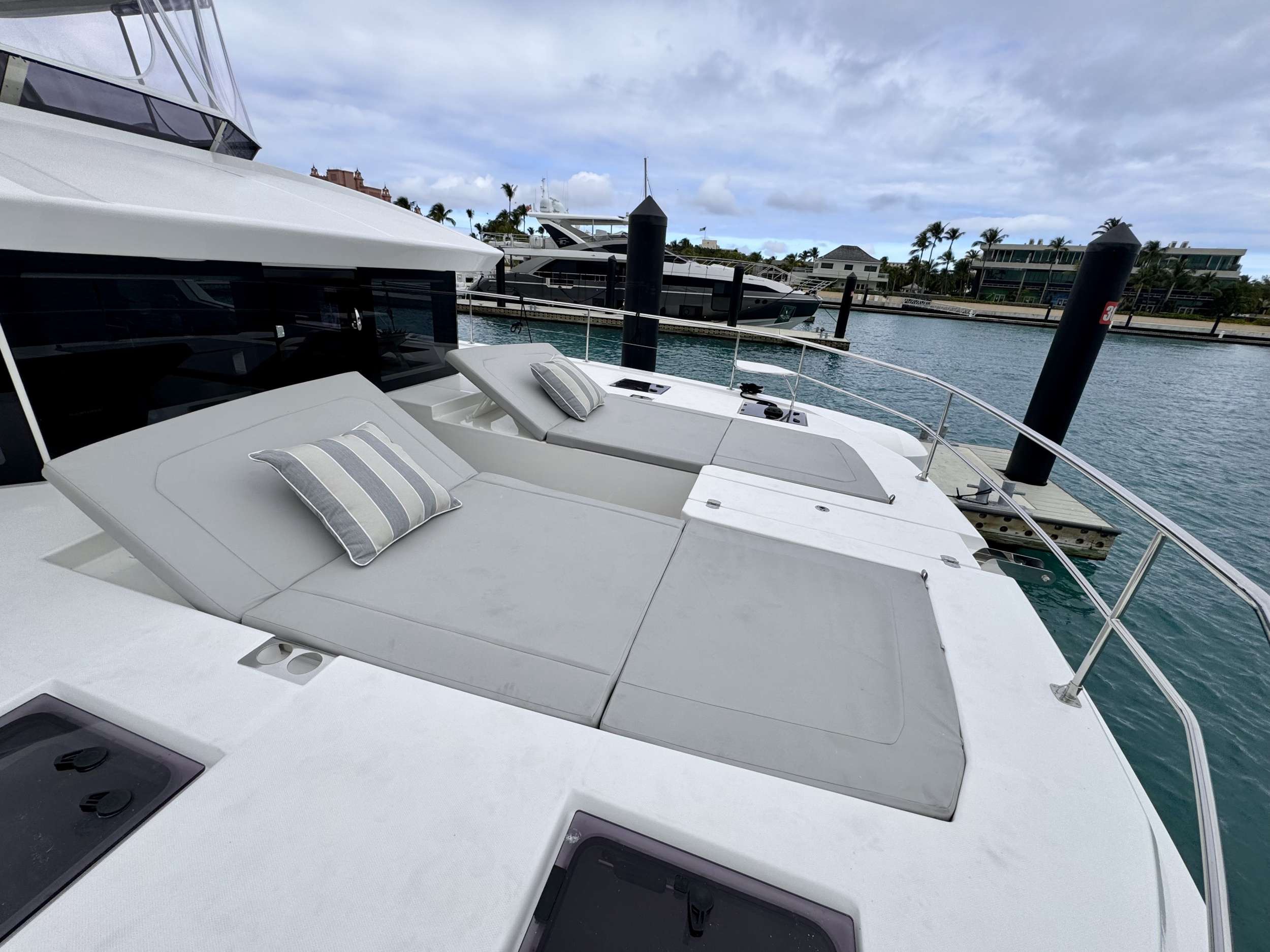 53ft Leopard (2023) yacht rental Miami - comfortable lounge area for group celebrations