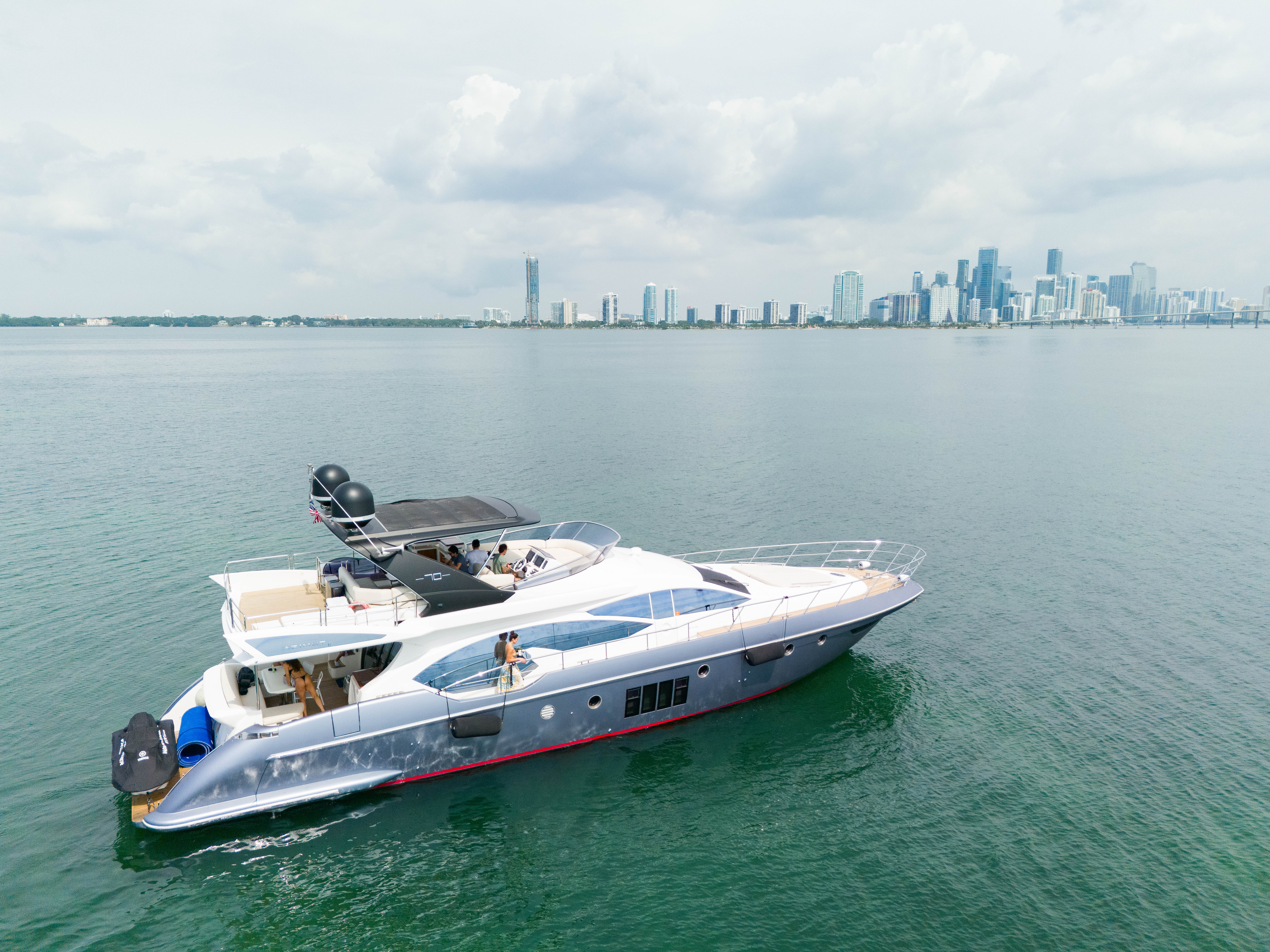 70ft Azimut F (2025R) yacht rental Miami - spacious deck area ideal for sunset cruises and bachelorette parties