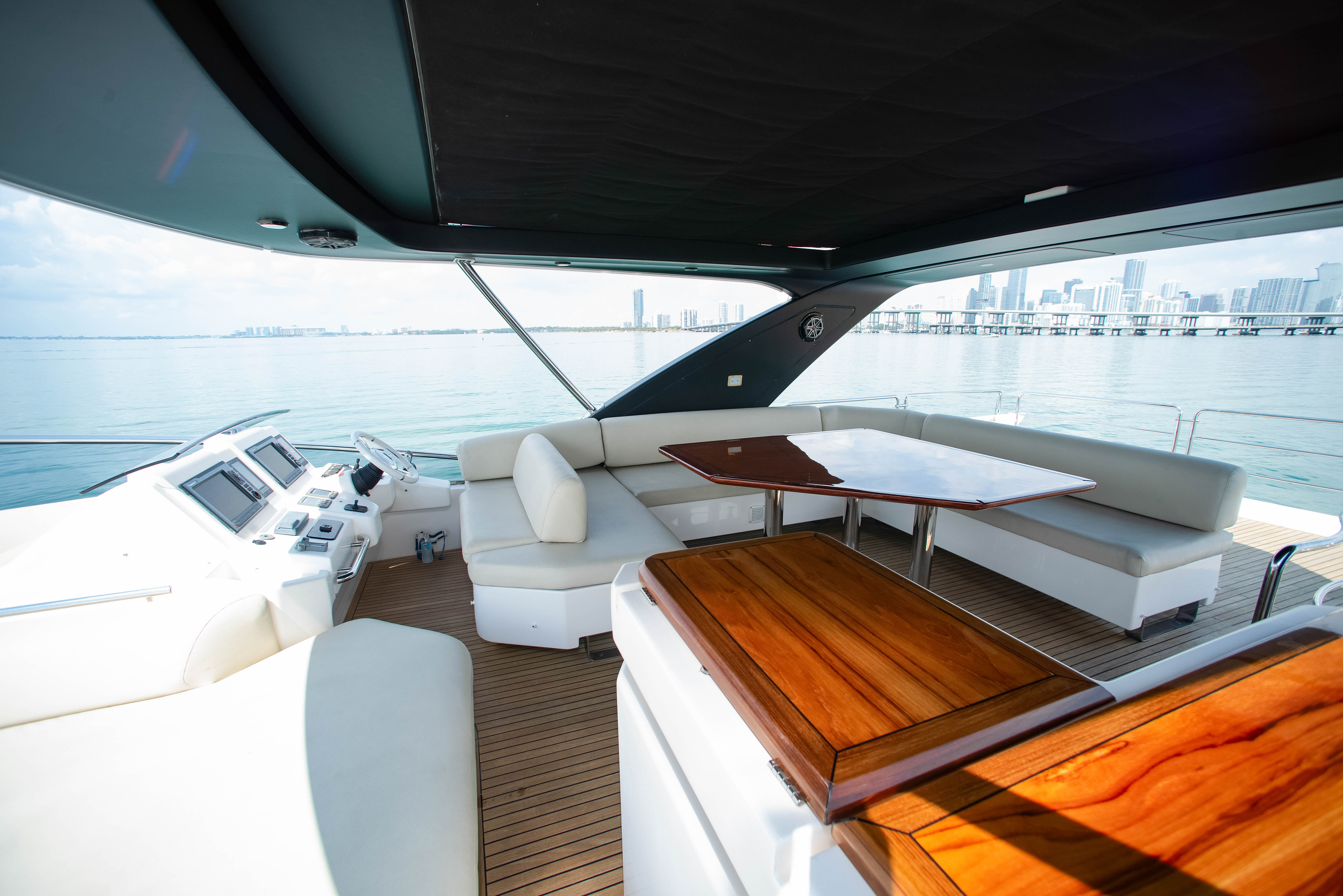 70ft Azimut F (2025R) yacht rental Miami - comfortable lounge area for group celebrations