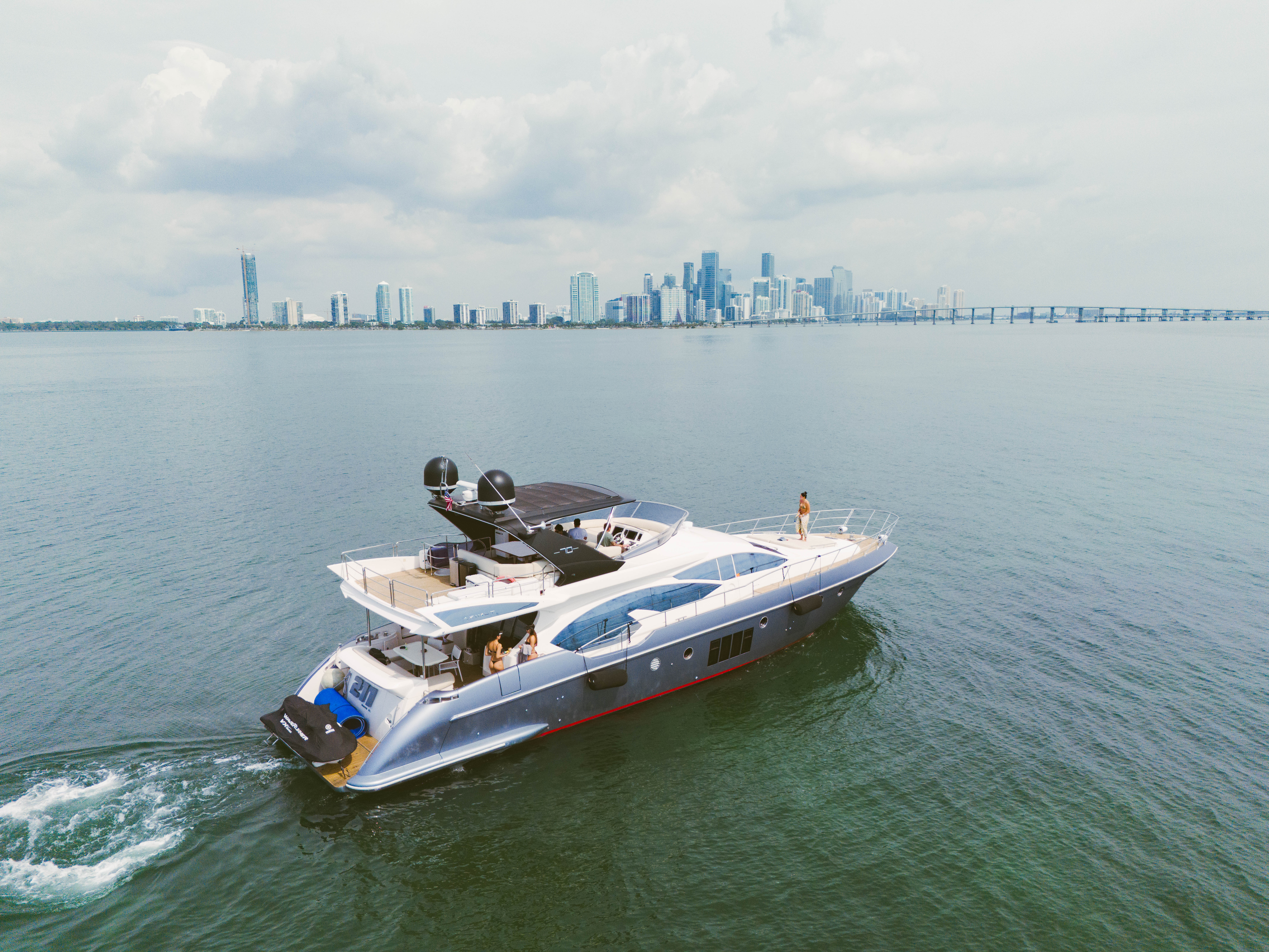 70ft Azimut F (2025R) yacht rental Miami - comfortable lounge area for group celebrations