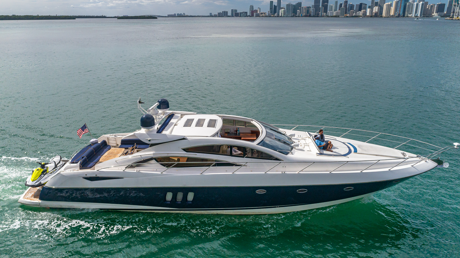 75ft Sunseeker Aquah yacht rental Miami - galley kitchen for catered yacht events