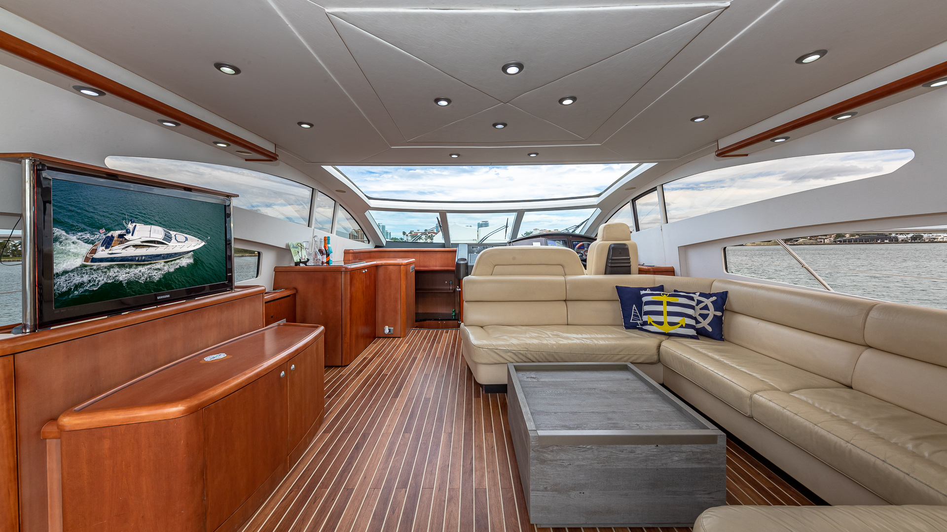 75ft Sunseeker Aquah yacht rental Miami - premium amenities and entertainment system