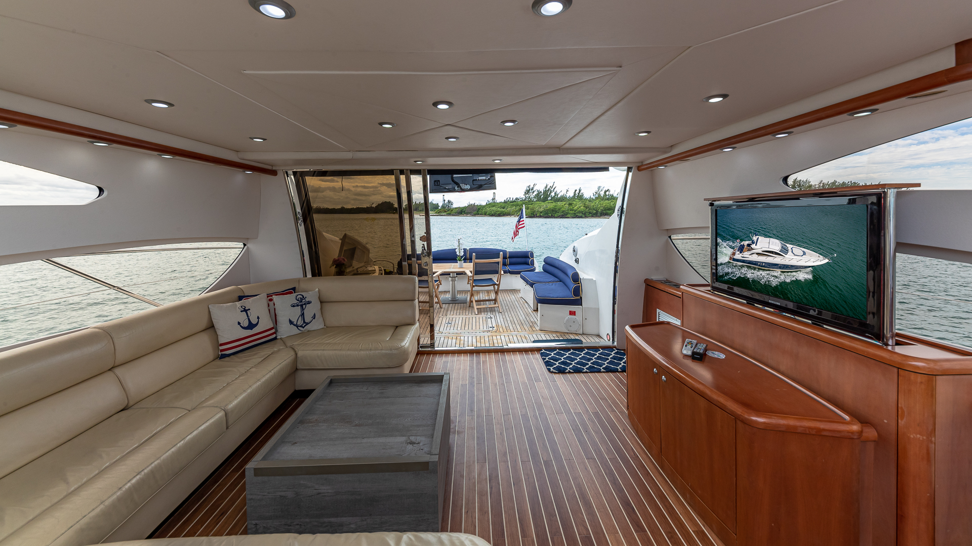 75ft Sunseeker Aquah yacht rental Miami - galley kitchen for catered yacht events