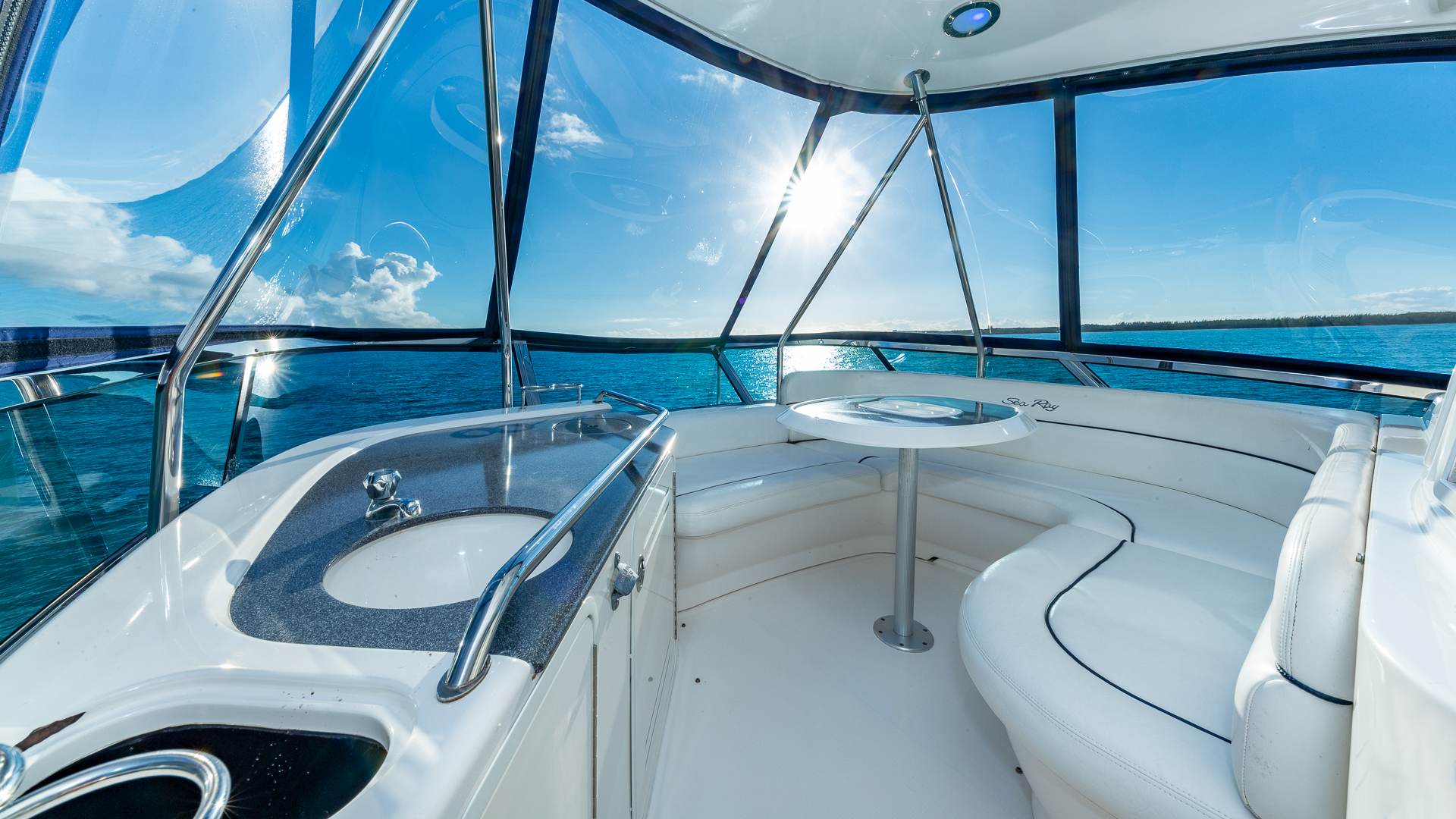 55ft Sea Ray J yacht rental Miami - premium amenities and entertainment system