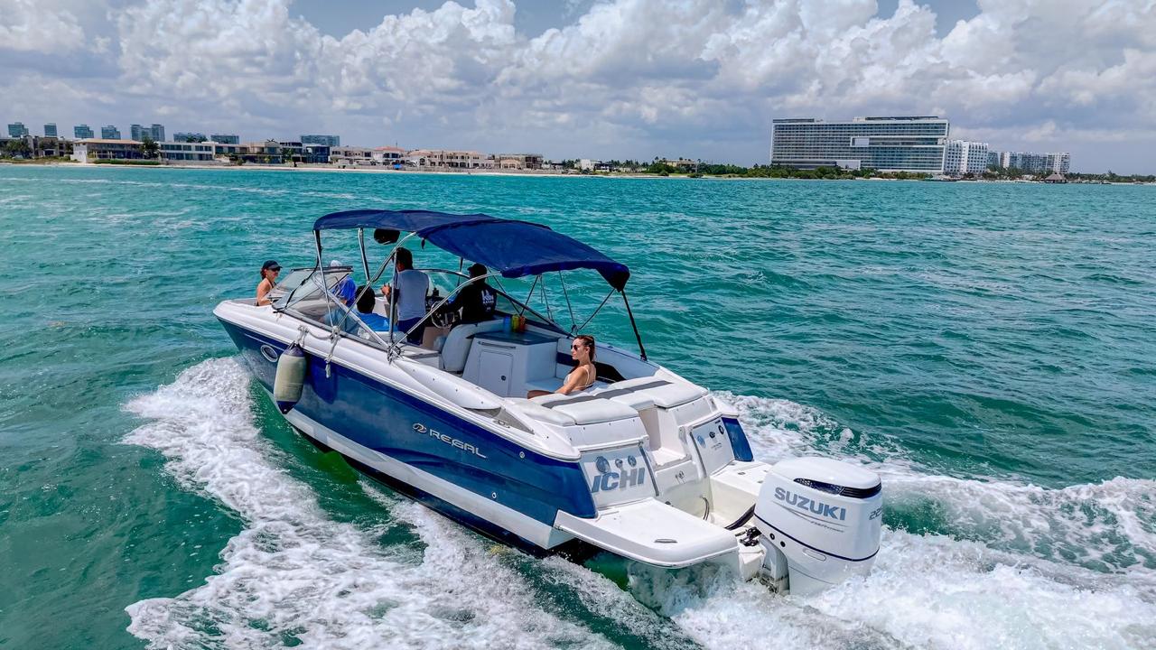 27ft Regal yacht rental Miami - spacious deck area ideal for sunset cruises and bachelorette parties