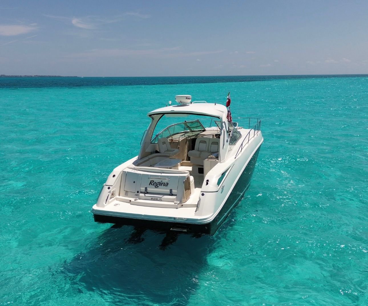 40ft Sea Ray yacht rental Miami - spacious deck area ideal for sunset cruises and bachelorette parties