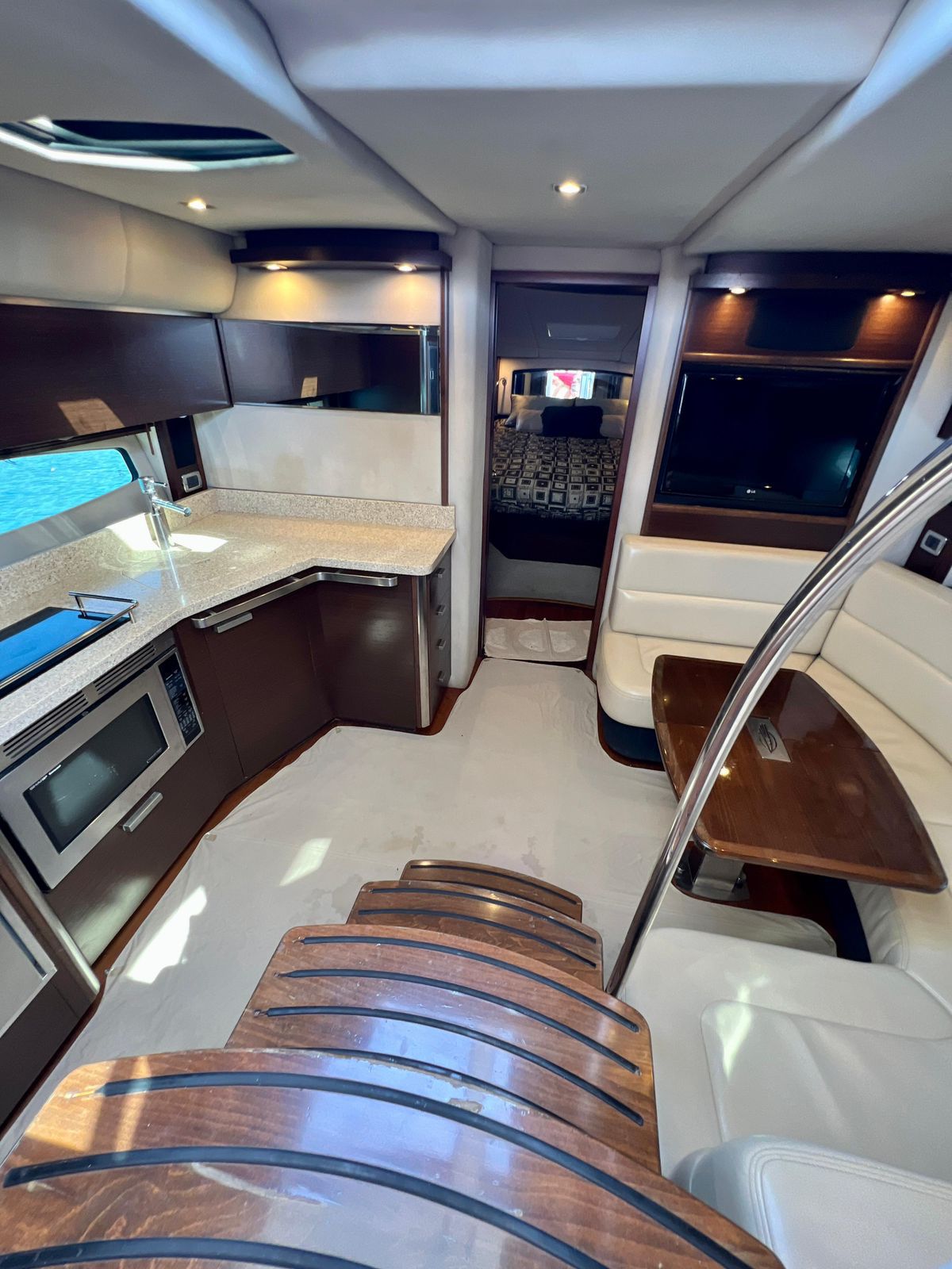42ft Chaparral yacht rental Miami - bow seating area perfect for sunbathing and relaxation