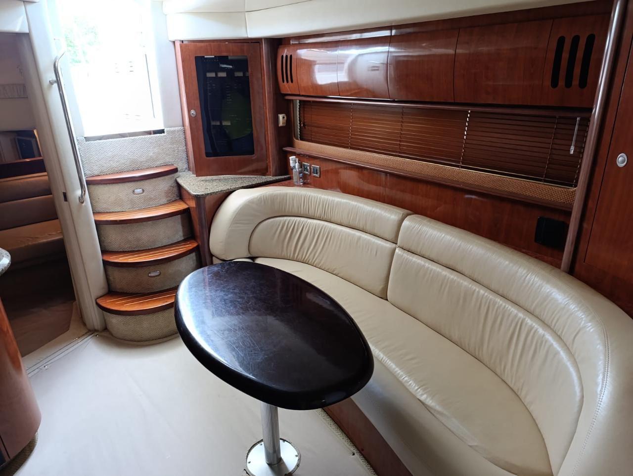 44ft Sea Ray yacht rental Miami - comfortable lounge area for group celebrations