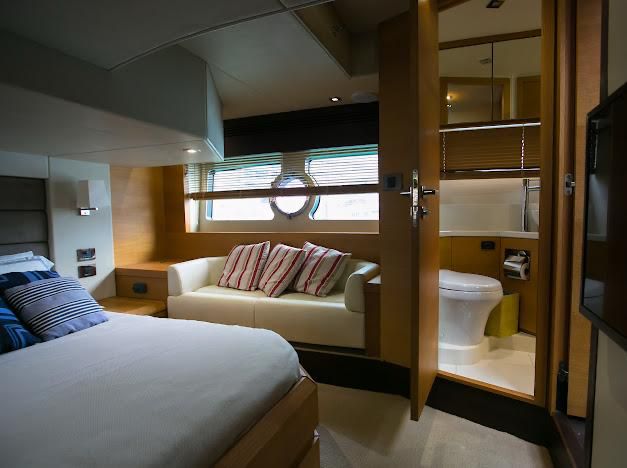 54ft Sunseeker San Remo yacht rental Miami - comfortable lounge area for group celebrations