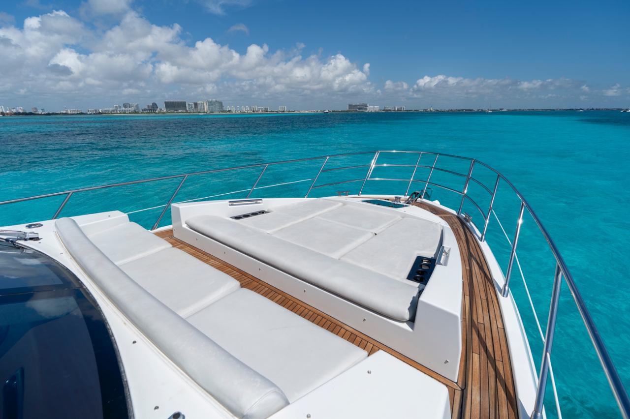 55ft Azimut yacht rental Miami - elegant interior salon for corporate events and private gatherings