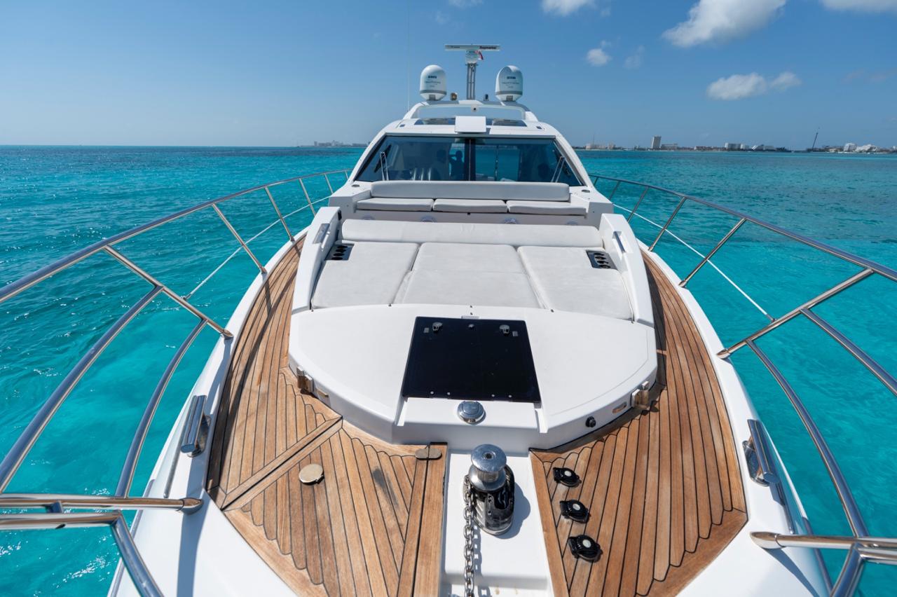 55ft Azimut yacht rental Miami - comfortable lounge area for group celebrations