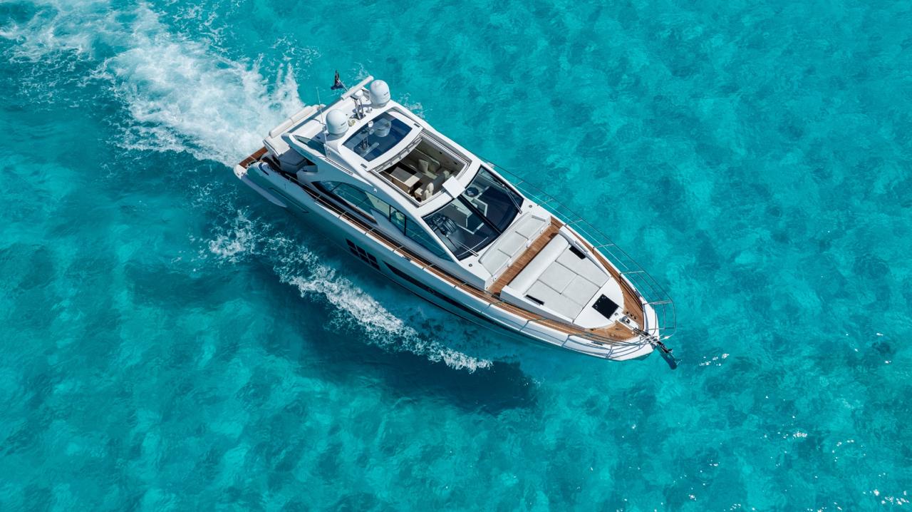55ft Azimut yacht rental Miami - elegant interior salon for corporate events and private gatherings