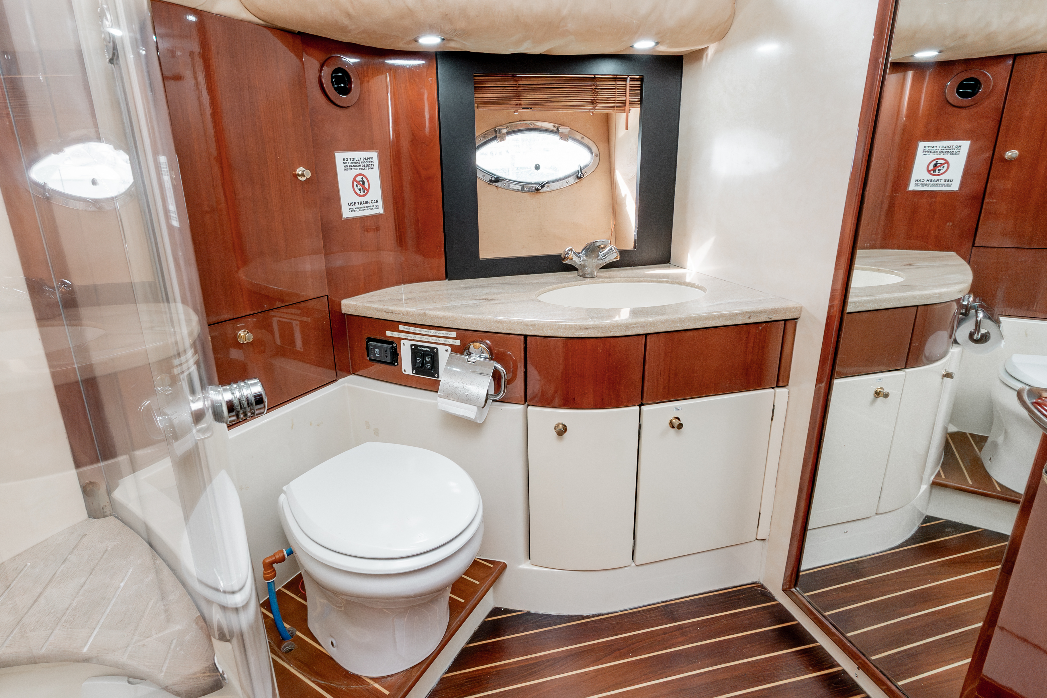 65ft Fairline Squadron yacht rental Miami - elegant interior salon for corporate events and private gatherings