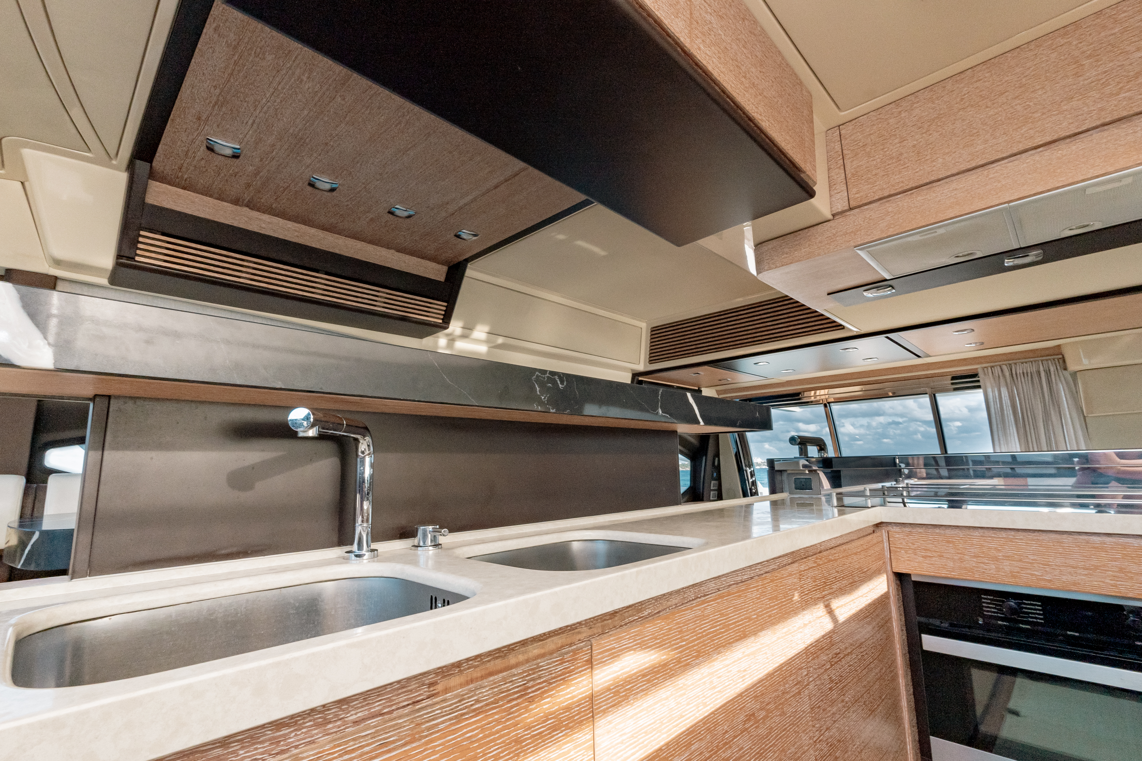 65ft Azimut yacht rental Miami - comfortable lounge area for group celebrations