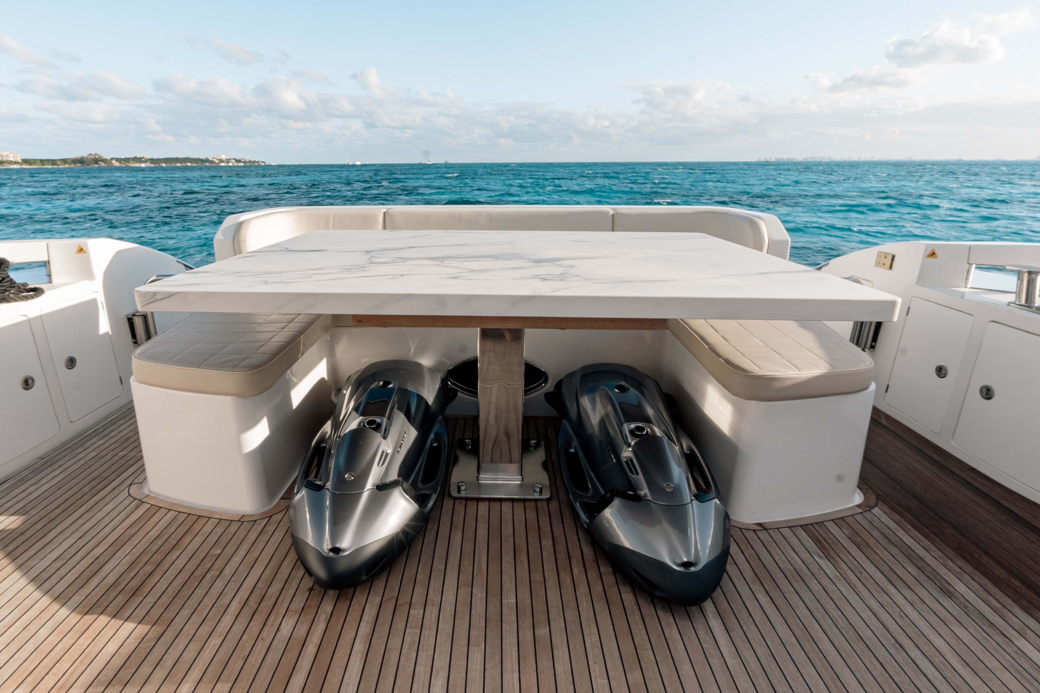 65ft Azimut yacht rental Miami - spacious deck area ideal for sunset cruises and bachelorette parties