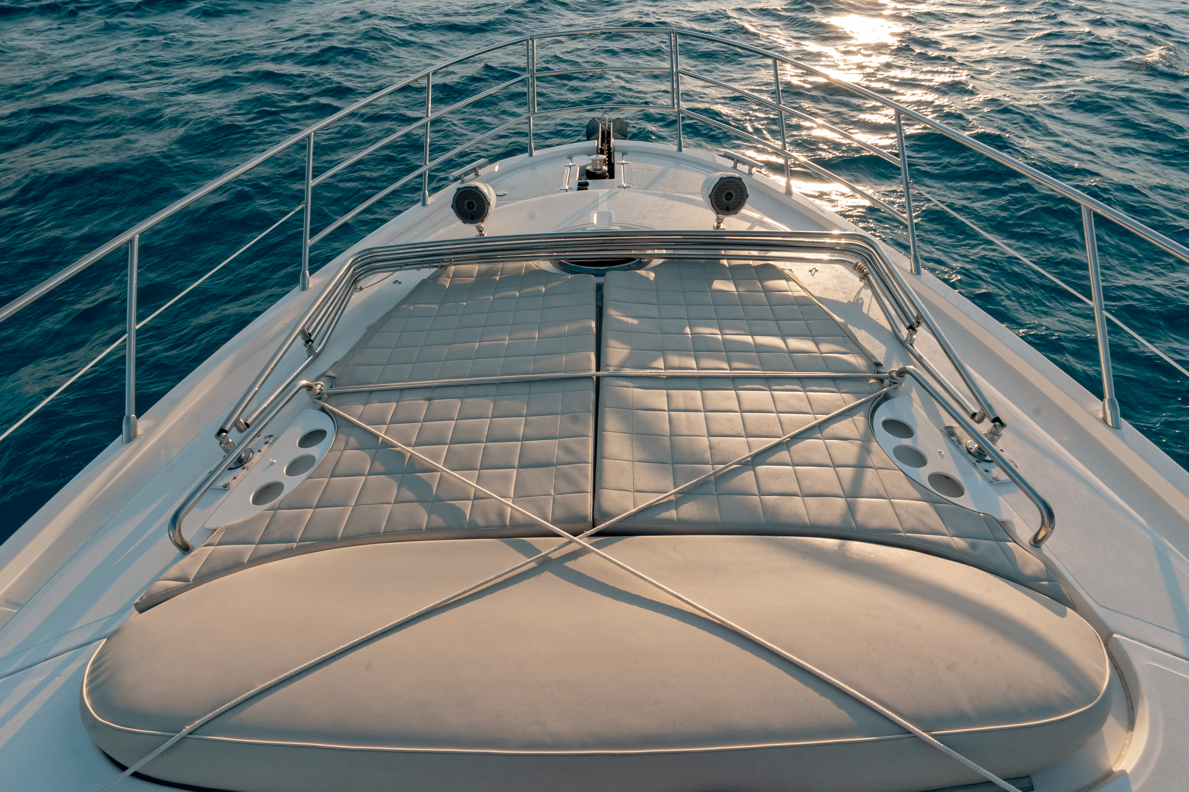 65ft Azimut yacht rental Miami - elegant interior salon for corporate events and private gatherings