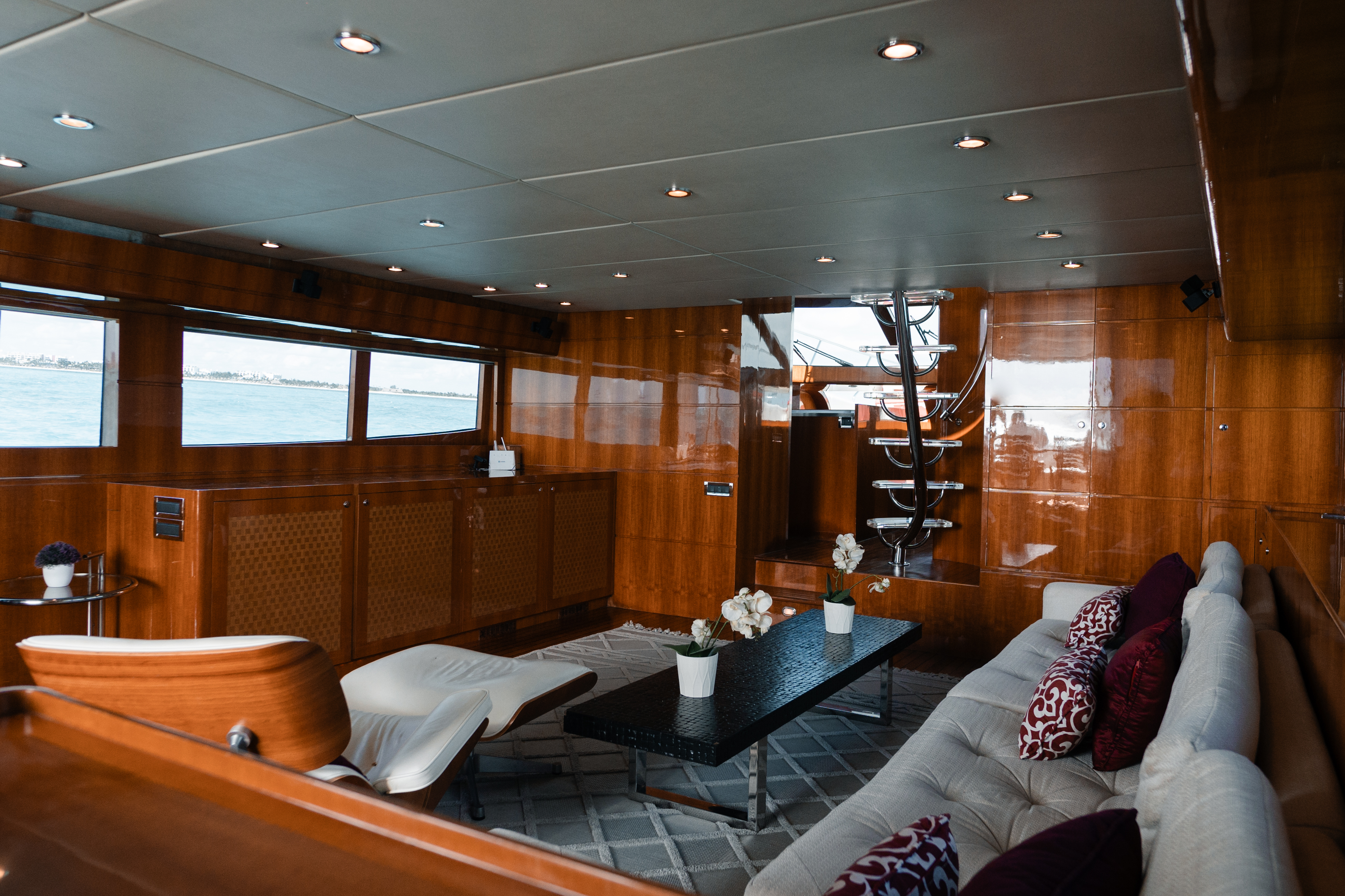 80ft Dynacraft yacht rental Miami - galley kitchen for catered yacht events