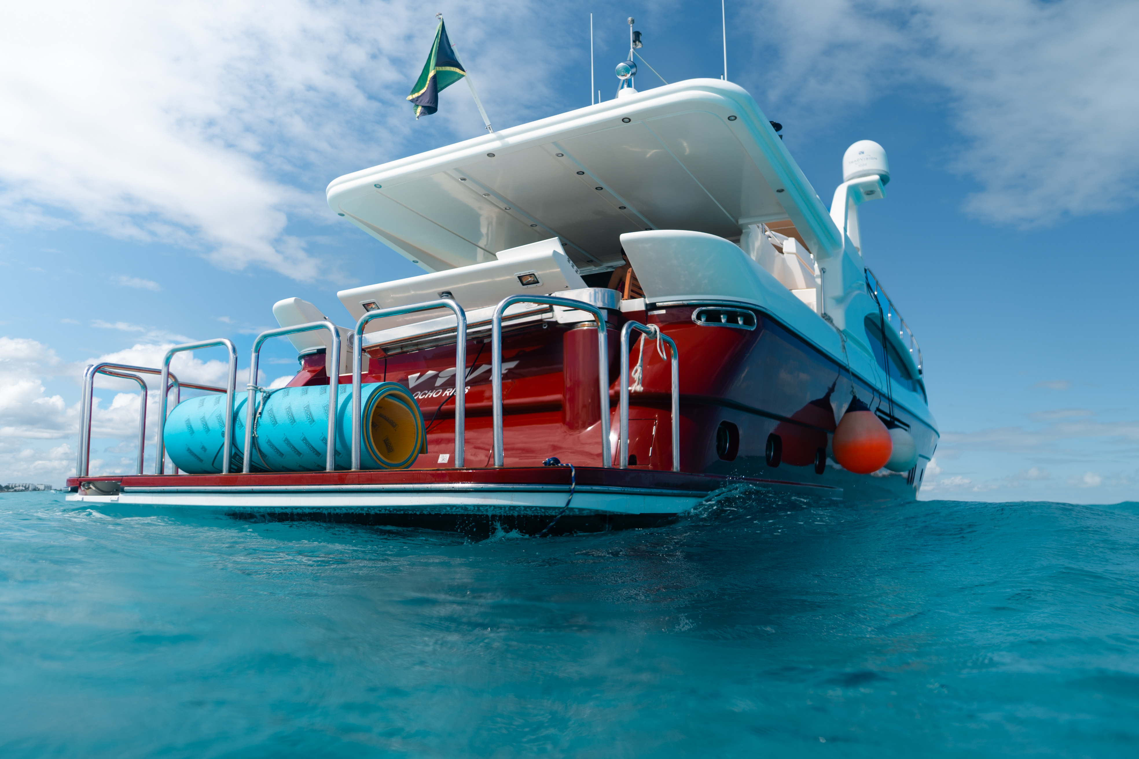 80ft Dynacraft yacht rental Miami - spacious deck area ideal for sunset cruises and bachelorette parties