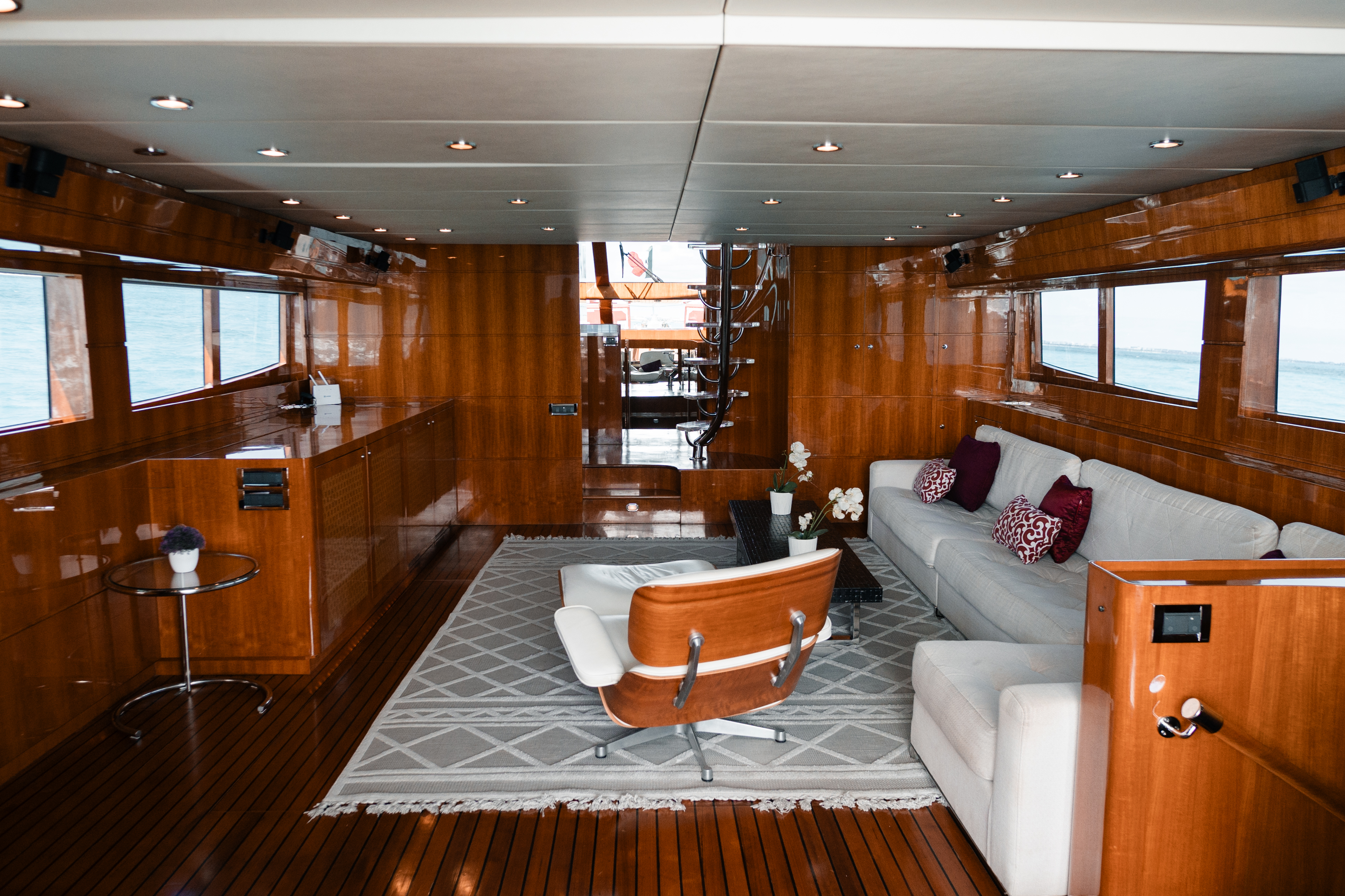 80ft Dynacraft yacht rental Miami - galley kitchen for catered yacht events