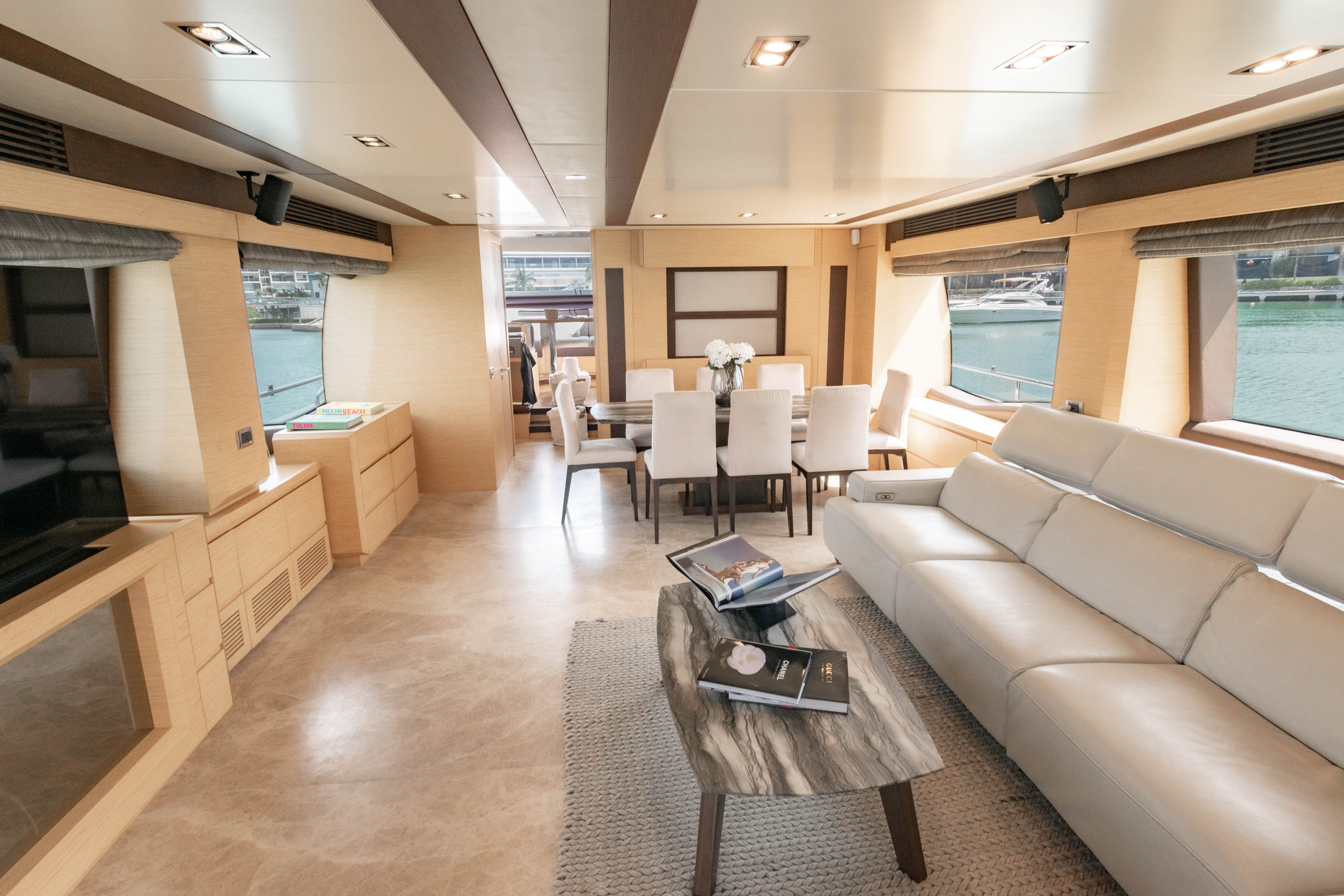 84ft Azimut yacht rental Miami - premium amenities and entertainment system