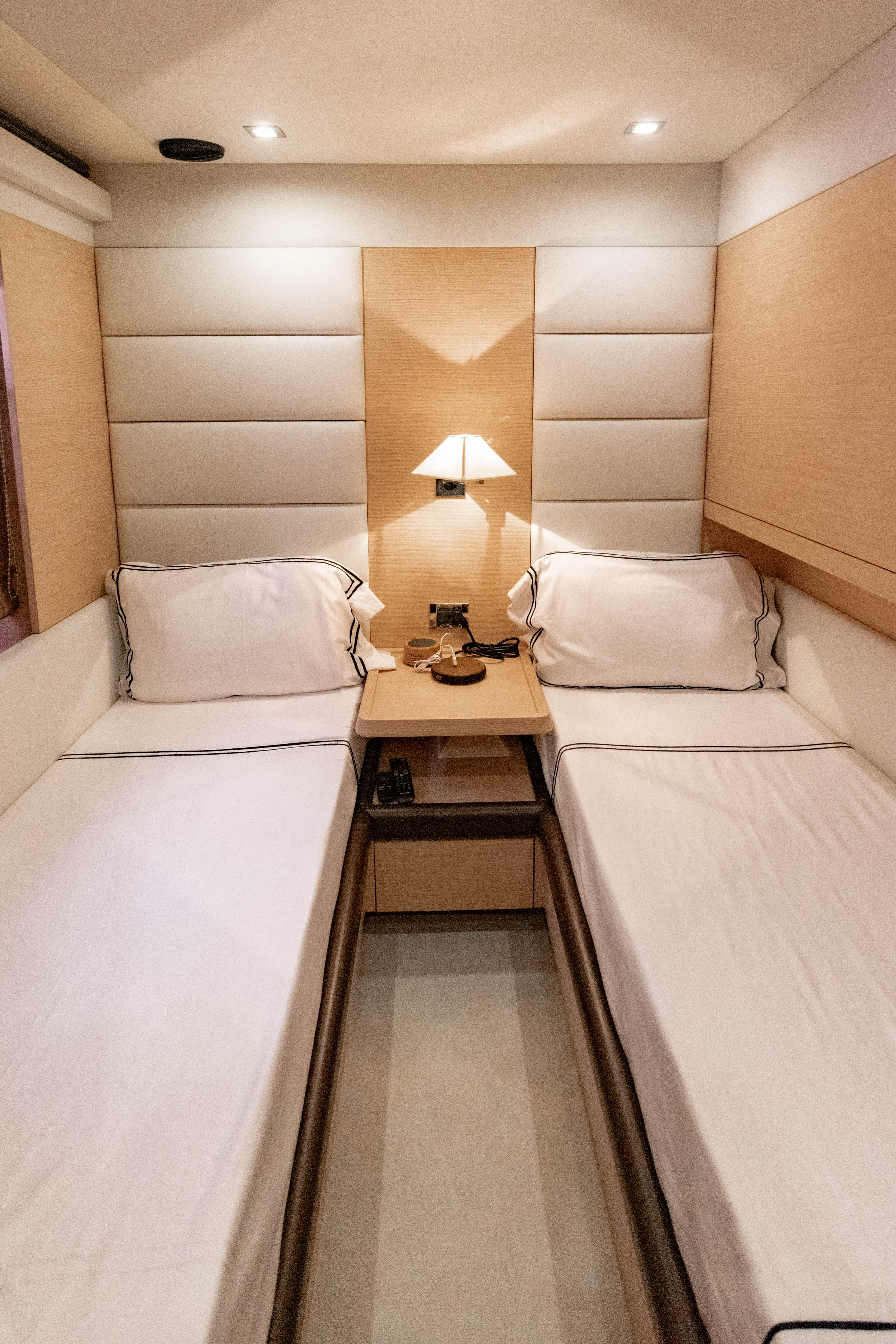 84ft Azimut yacht rental Miami - elegant interior salon for corporate events and private gatherings