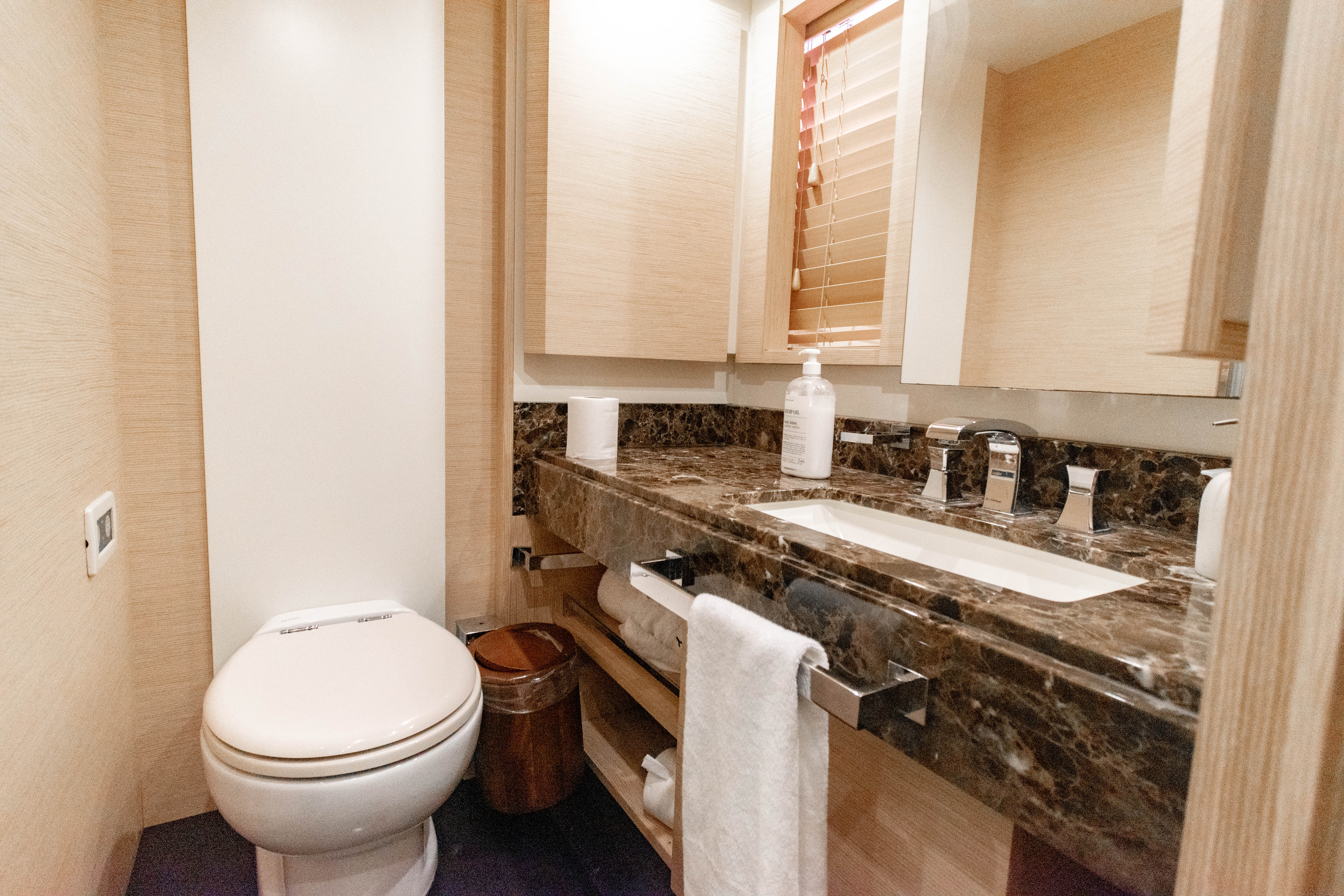 84ft Azimut yacht rental Miami - elegant interior salon for corporate events and private gatherings