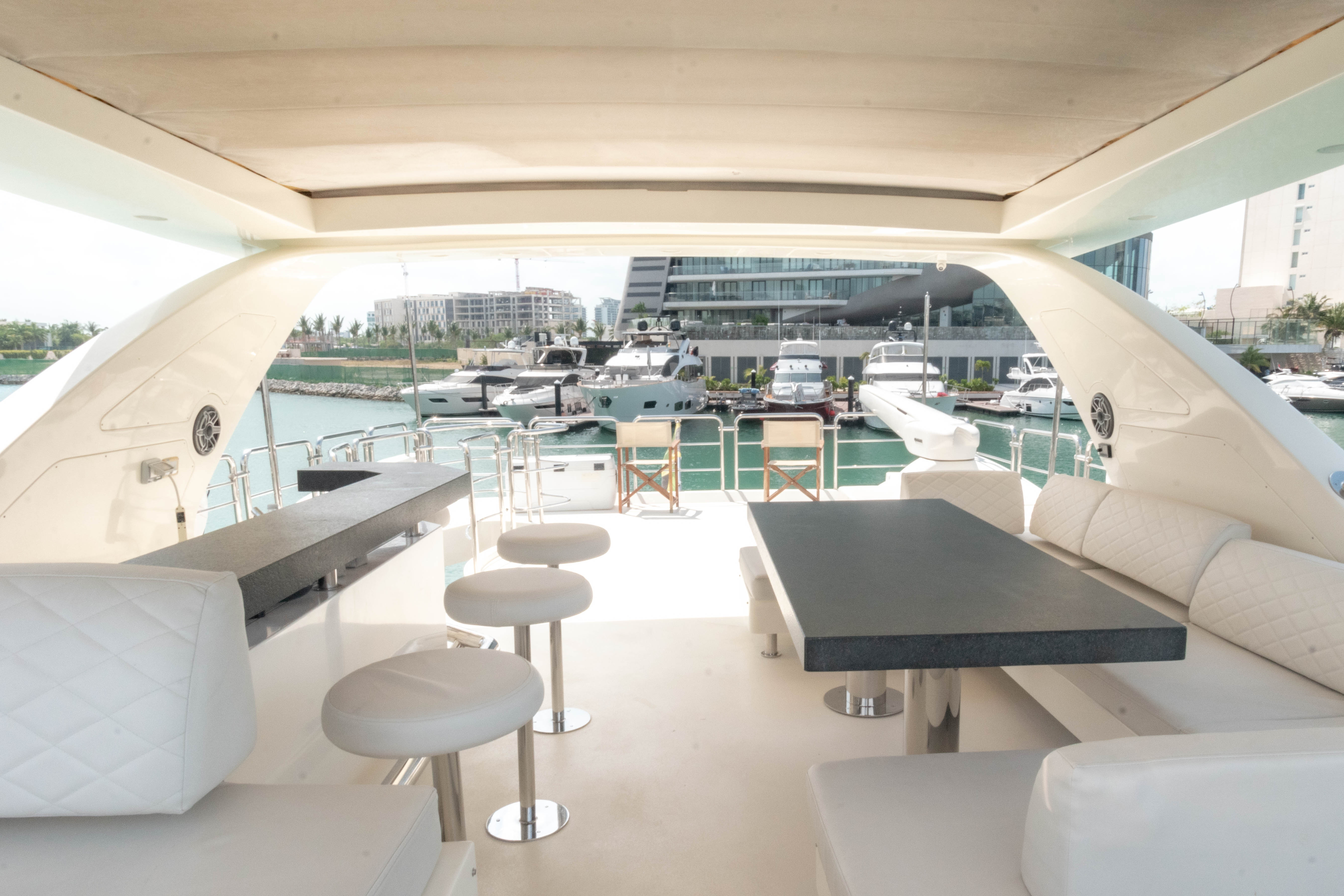 84ft Azimut yacht rental Miami - navigation bridge and helm station