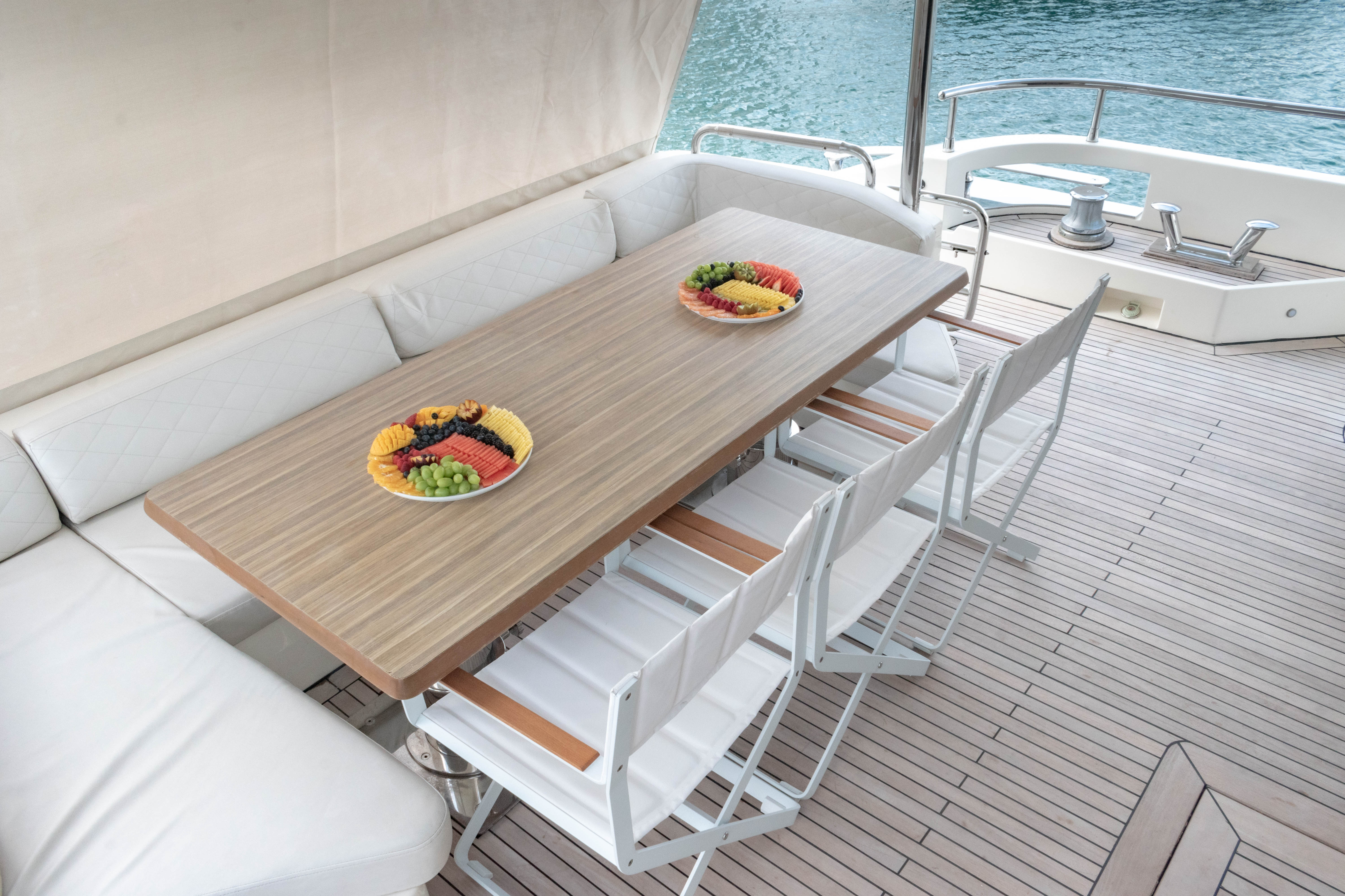 84ft Azimut yacht rental Miami - comfortable lounge area for group celebrations